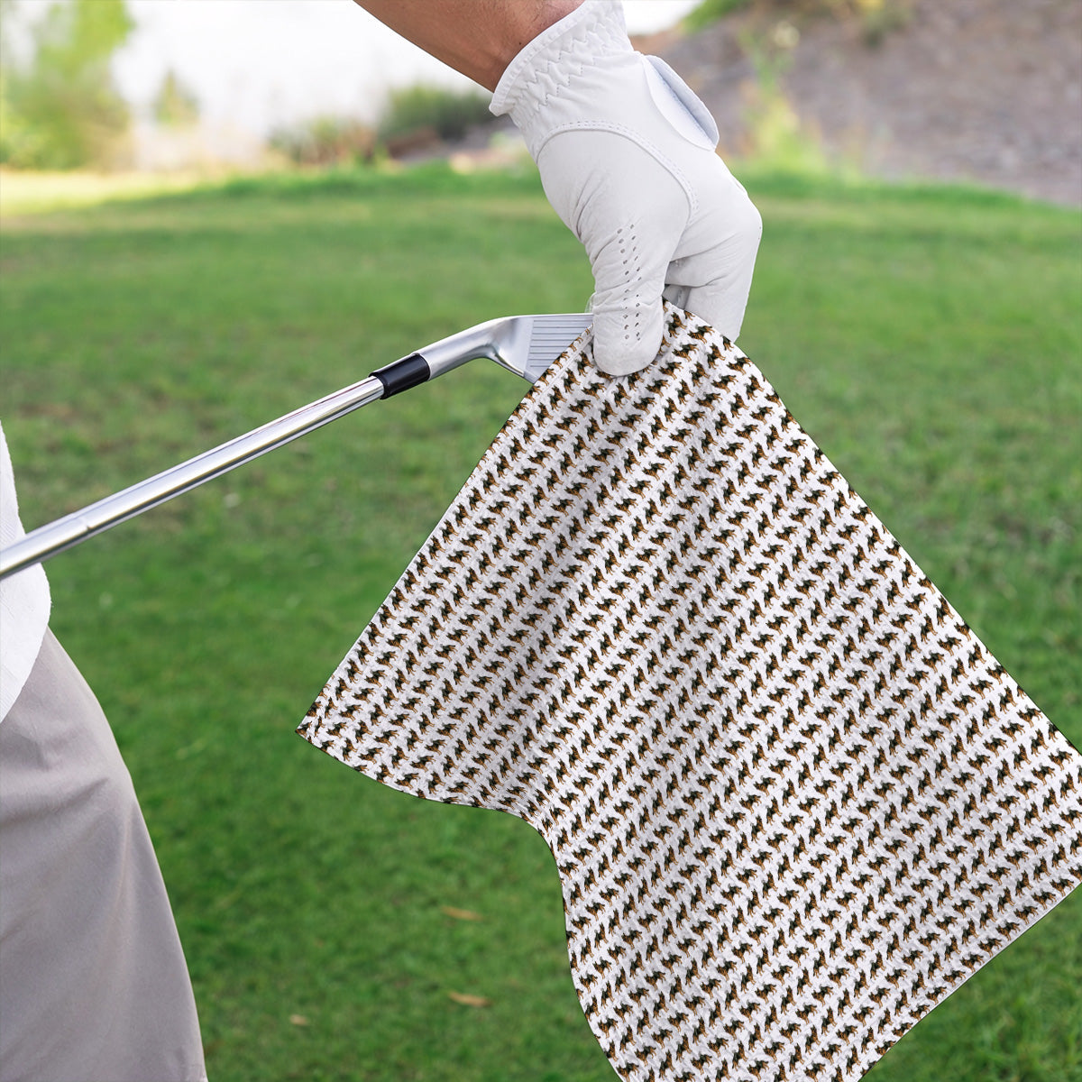 German Shepherd Golf Towel, Dog Lover Pattern Golf Towel, Funny Golfer Dog Gift