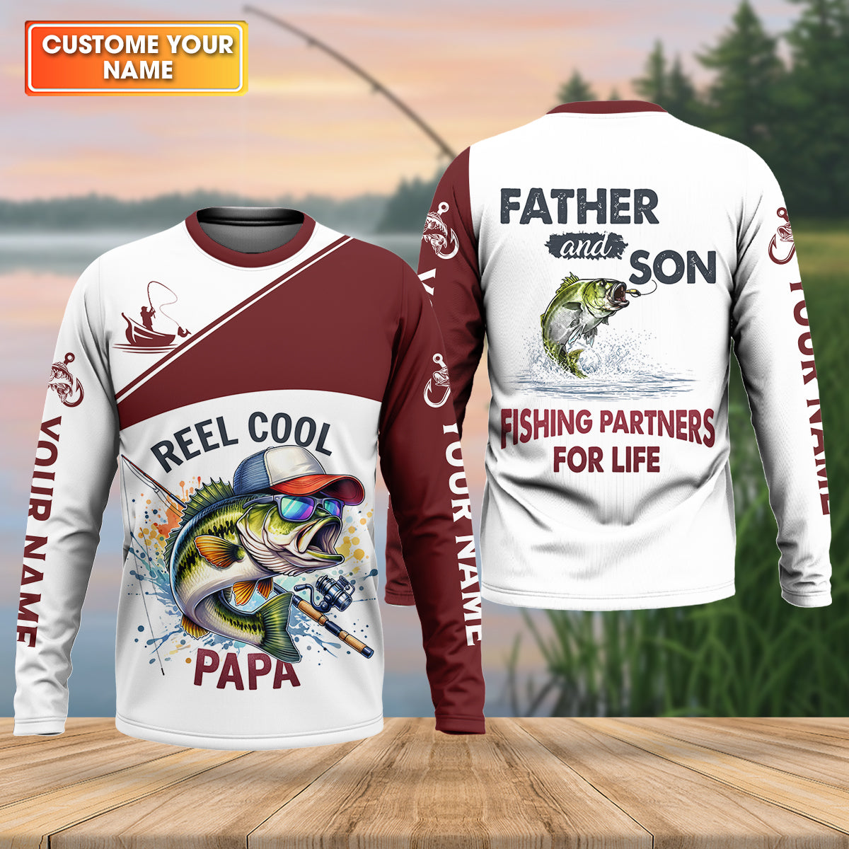 Reel Cool Papa Funny Fishing Shirt, Fishing UPF Shirts, Fishing Shirts For Men, Fishing Father's Day Gifts