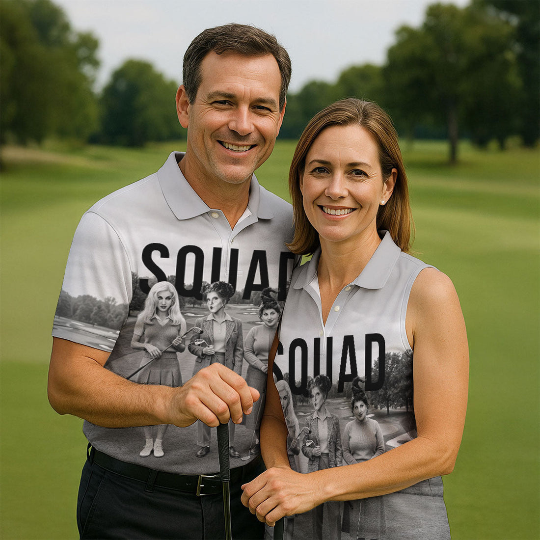 Halloween Witch Squad Golf Polo Shirt, Men's Golf Shirt, Hawaiian Golf Shirt