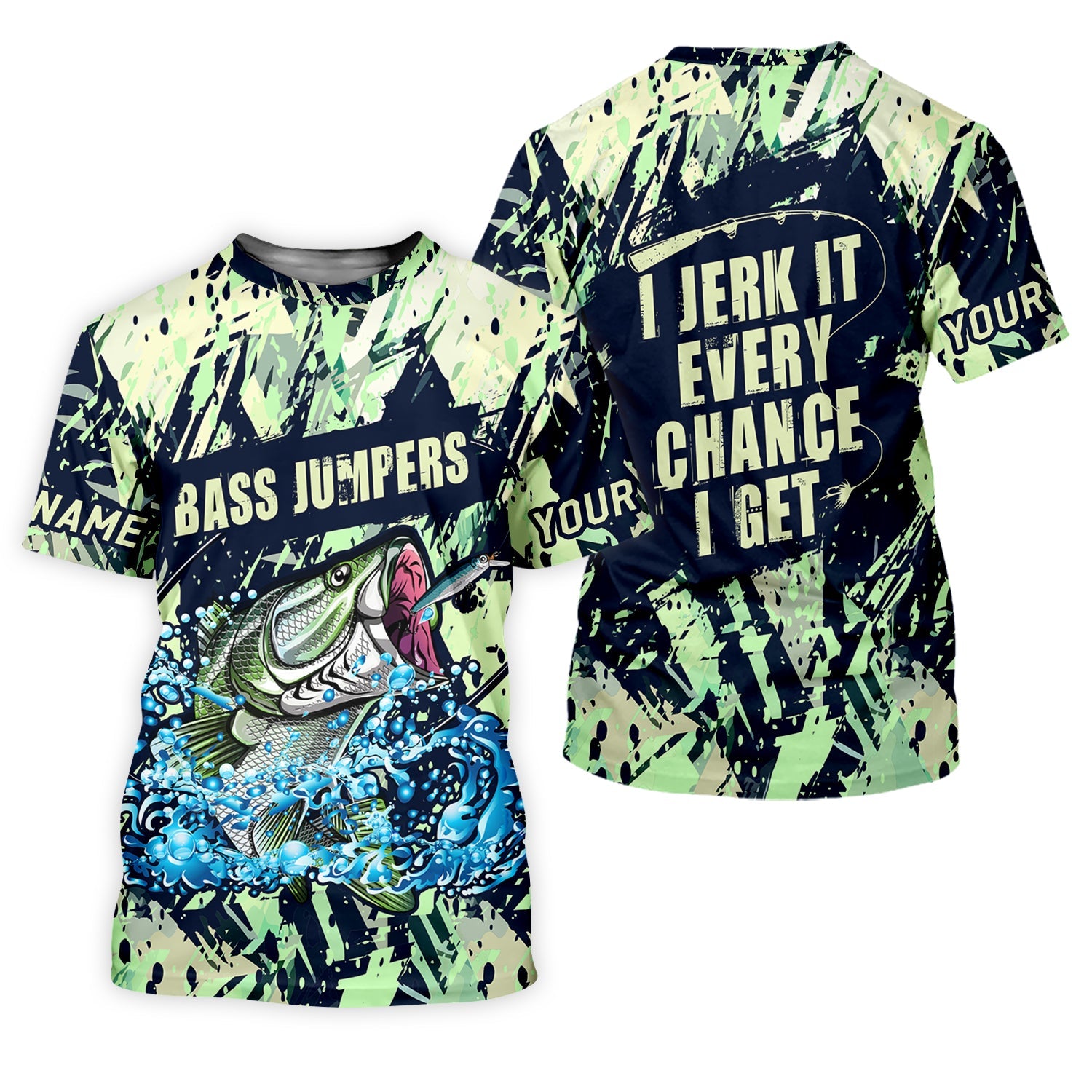 Bass Jumpers Fishing Shirts, I Jerk It Every Chance I Get, SPF Long Sleeve Shirts, Fishing Shirts For Men