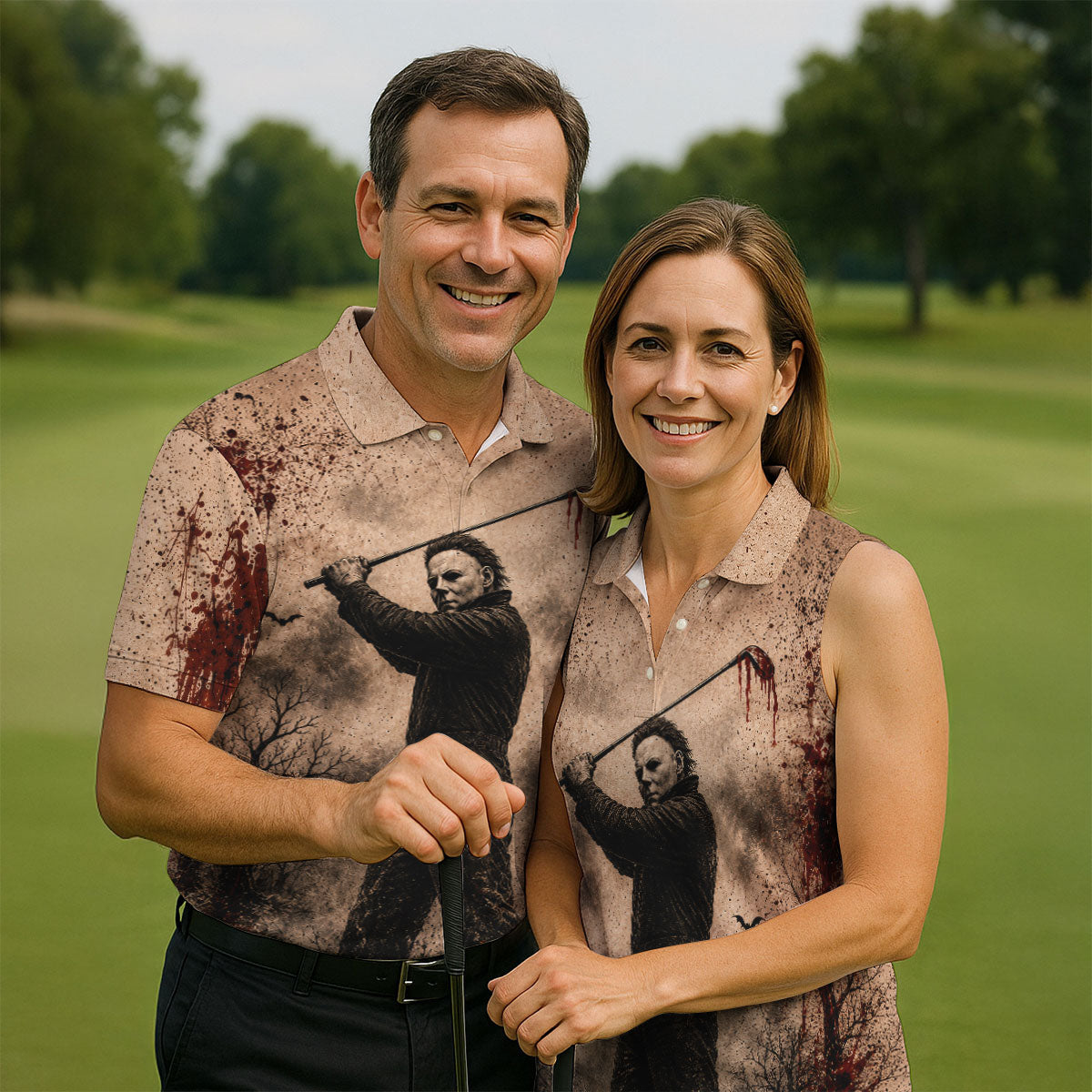 You Can't Kill The Bogeyman Halloween Golf Polo Shirt, Mens Golf Polo, Printed Golf Shirts