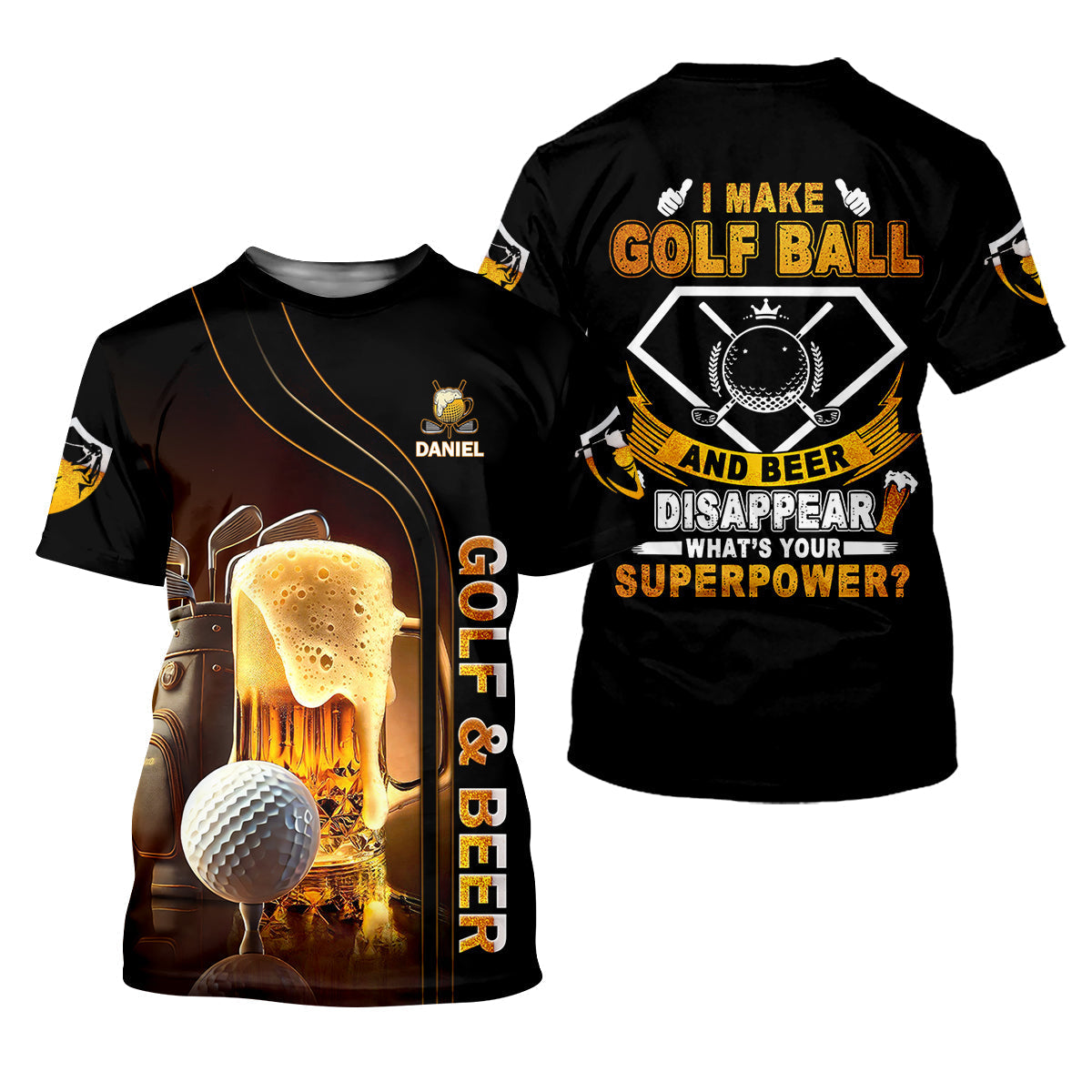 I Make Golf Ball And Beer Disappear Custom Golf Polo ShirtMens Golf Gift, Golf Lover Gift