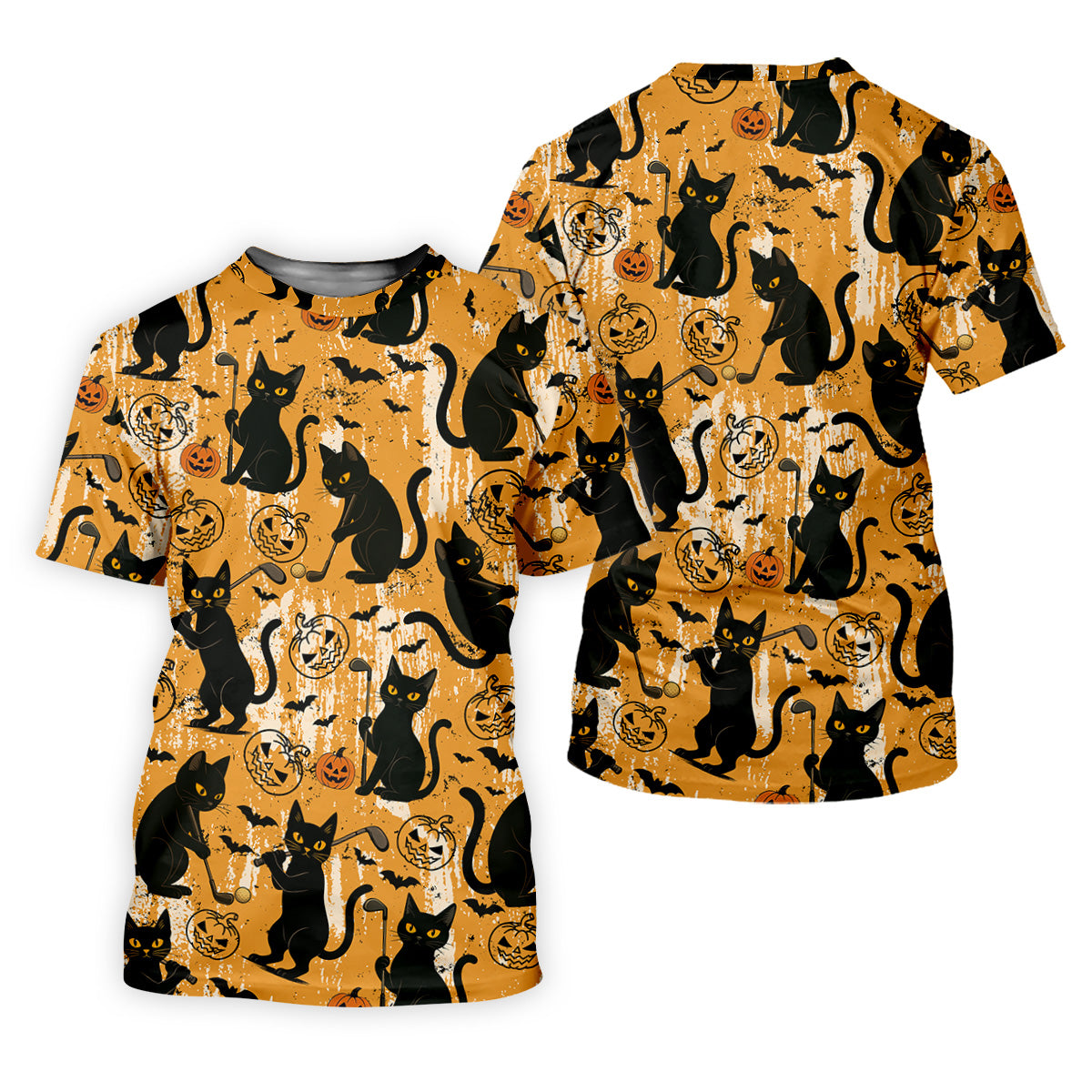 Funny Black Cat Golf Polo ShirtHalloween Golf Shirt, Womens Golf Polo, Halloween Polo Shirt