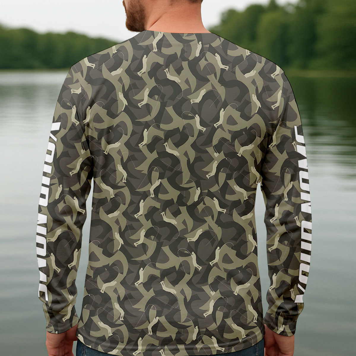 Camo Fishing Shirt for Men, Long Sleeve UPF Performance Fishing Shirt, Outdoor Angler Shirt