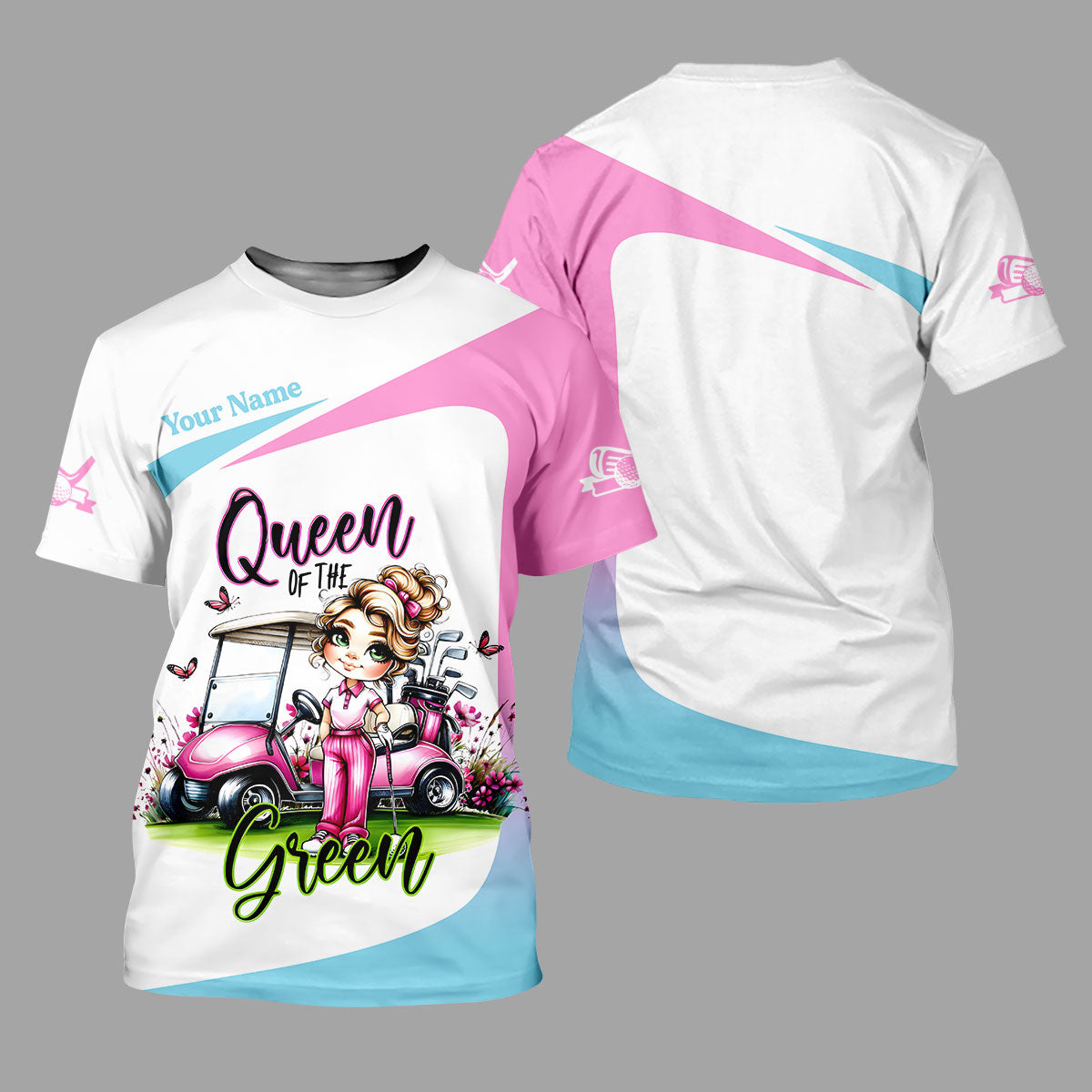 Queen Of The Green Custom Funny Womens Golf Polo ShirtLadies Golf Shirts, Best Golf Shirts