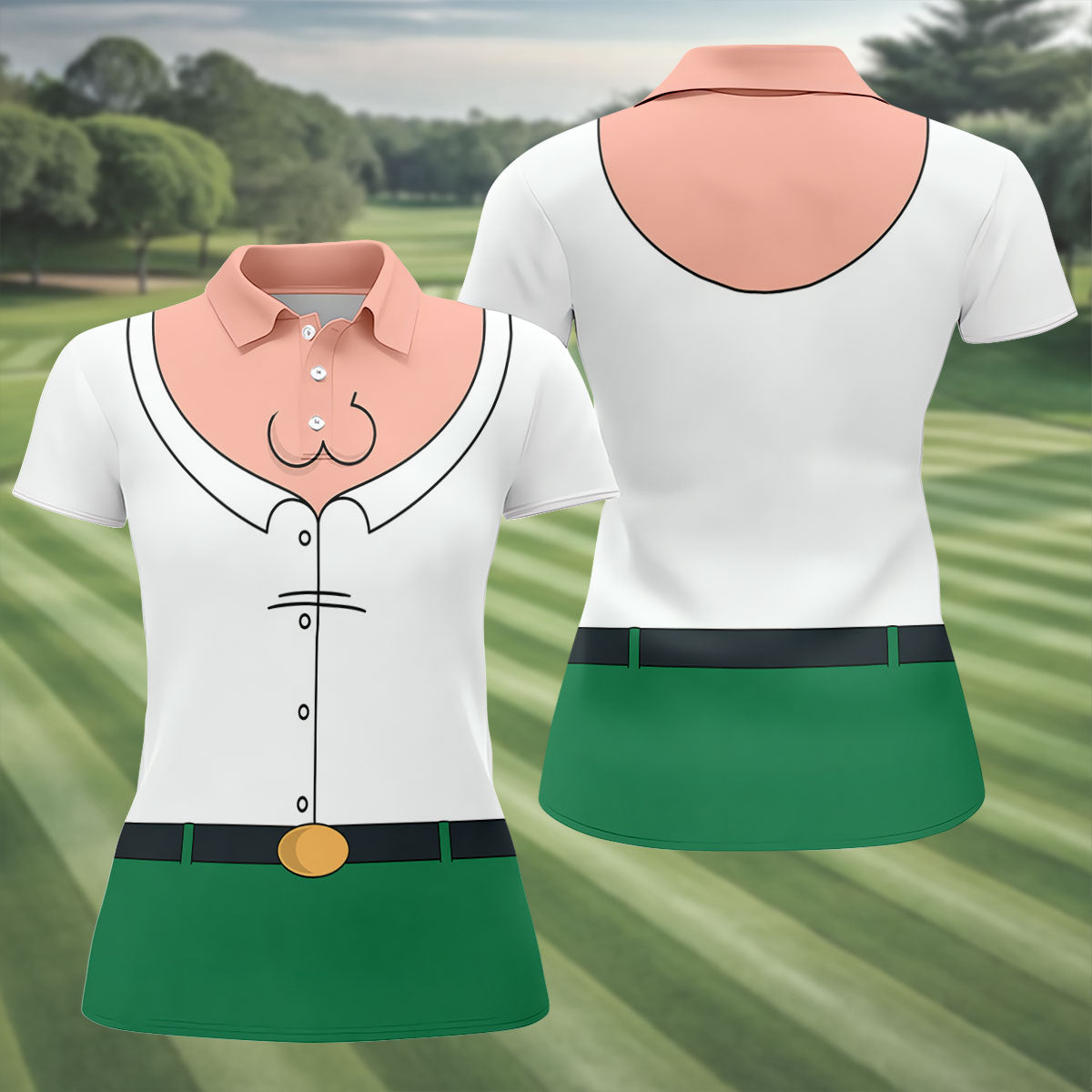 Funny Cartoon Costume Halloween Polo Shirt, Golf Polo For Women, Womens Golf Apparel