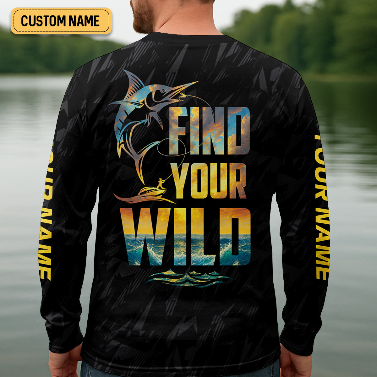 Find Your Wild Swordfish Fishing SPF Shirt For Men, Gift For Fisherman, Men's Fishing Shirt