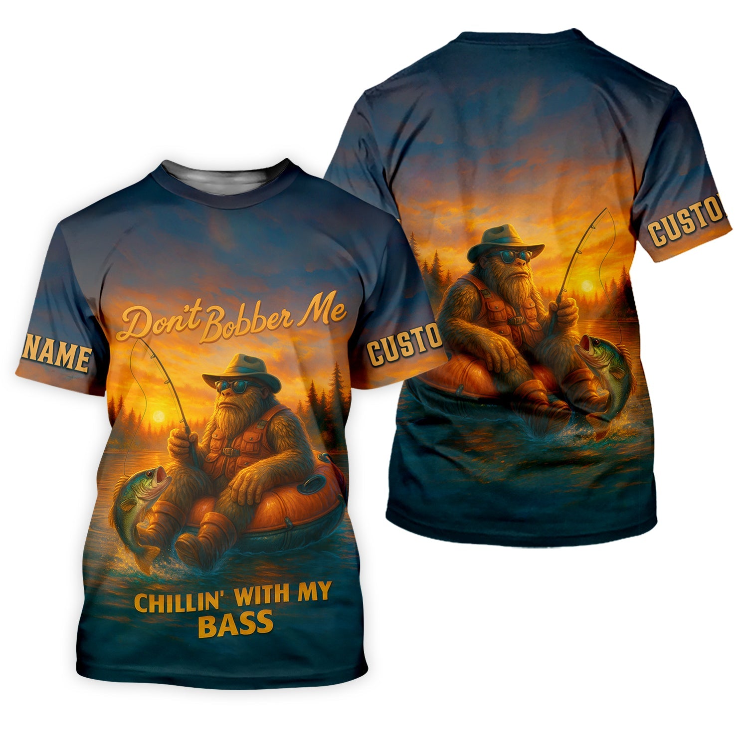 Don't Bobber Me Fishing Shirt, Bigfoot Fishing Shirt, SPF Long Sleeve Shirts, Presents For Fishermen