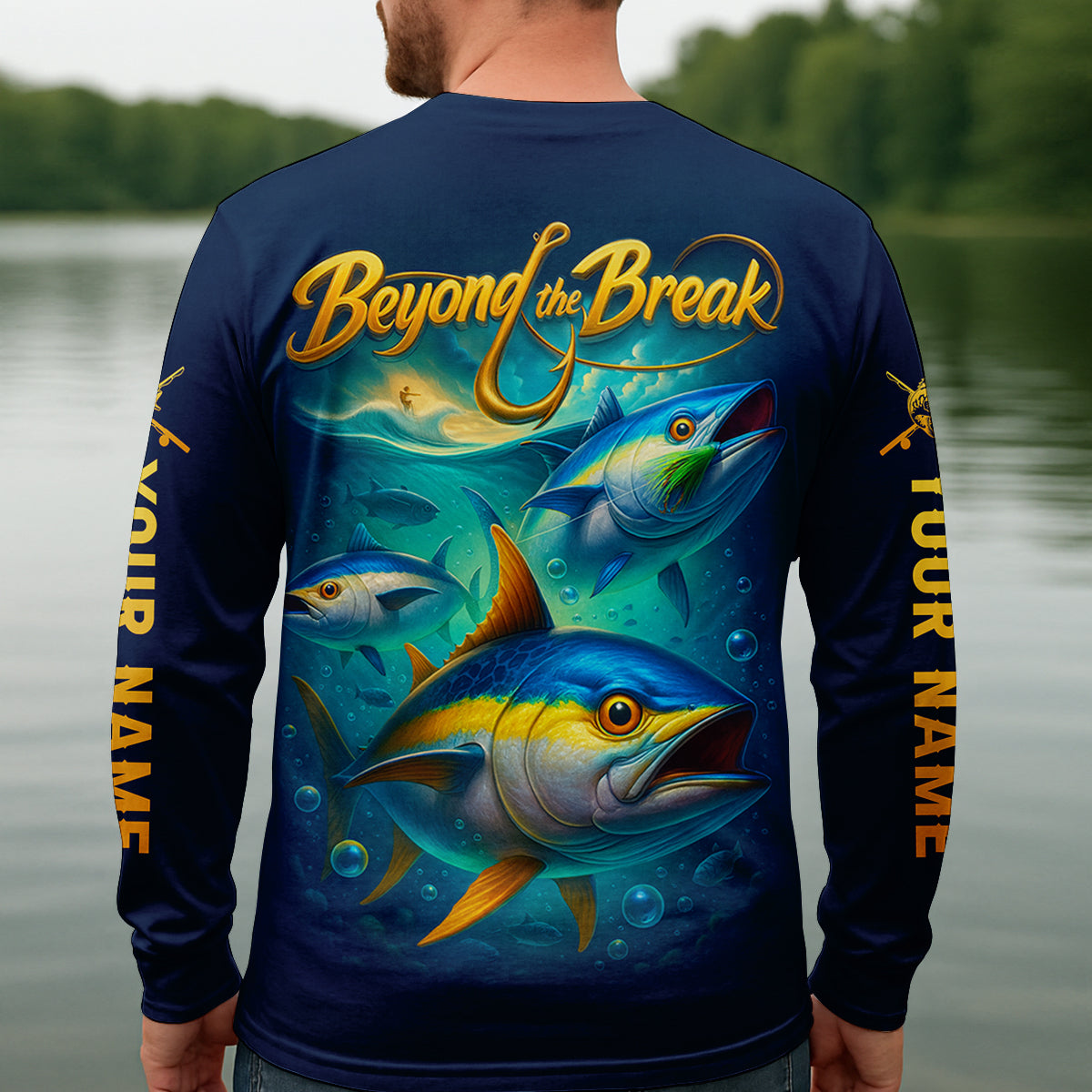 Beyond The Break Funny Fishing Shirt, Fishing UPF Shirts, Gift For Fisherman, Men's Fishing Shirt