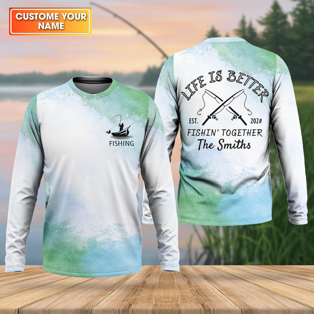 Life Is Better Fishing Together Personalized Fishing Shirt, Fishing UPF Shirts, Fishing Gift for Men