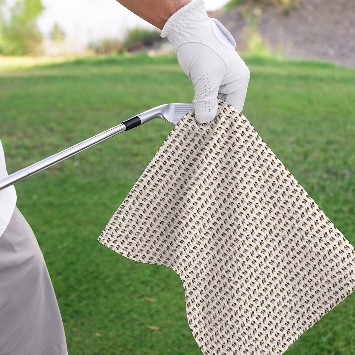 Pug Pattern Golf Towel, Funny Pug Golf Towels, Dog Lover Golf Gift