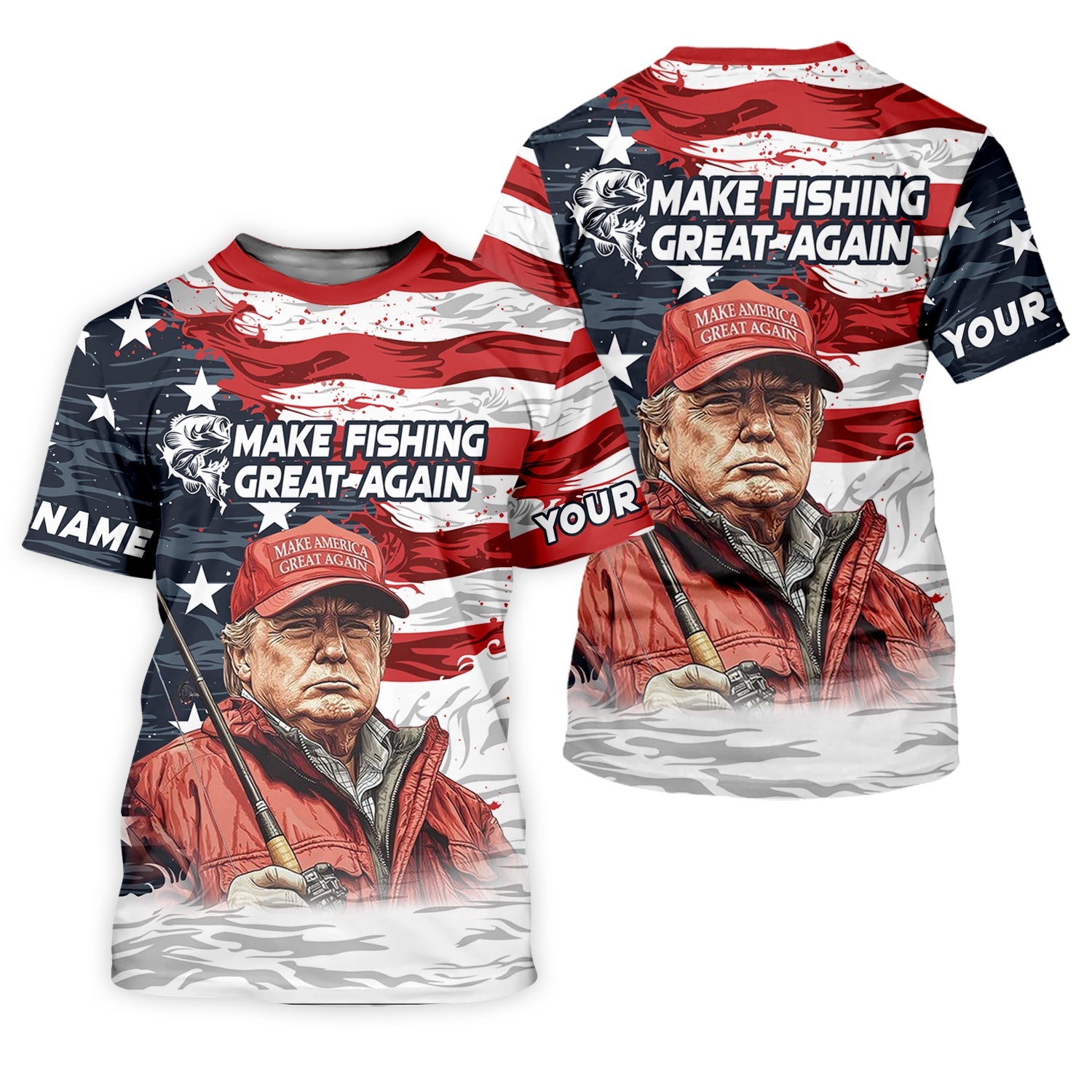 Make Fishing Great Again Patriotic Fishing Shirt, American Flag Fishing Shirt, Women Fishing Shirt