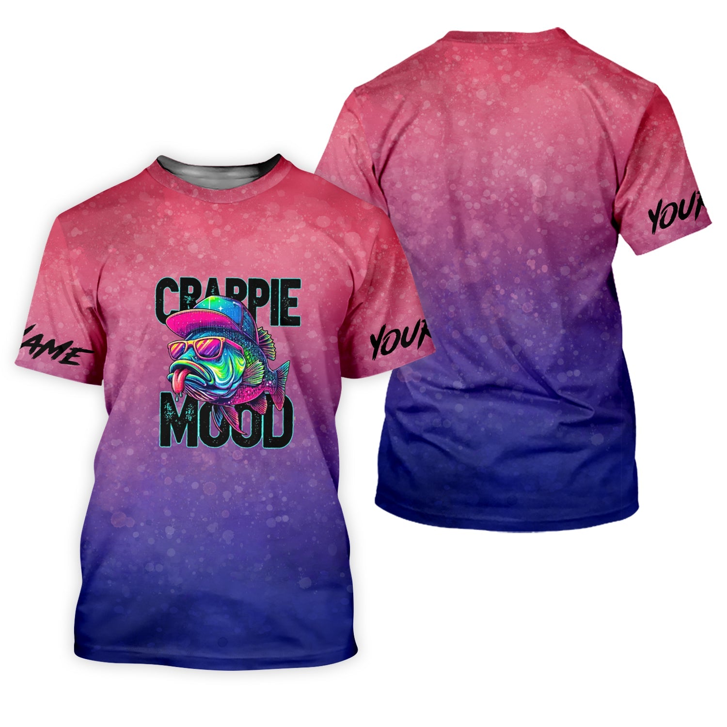 Crappie Mood Pink Purple Neon Fishing UPF Shirts, Funny Fishing Shirt, Gift For Fisherman