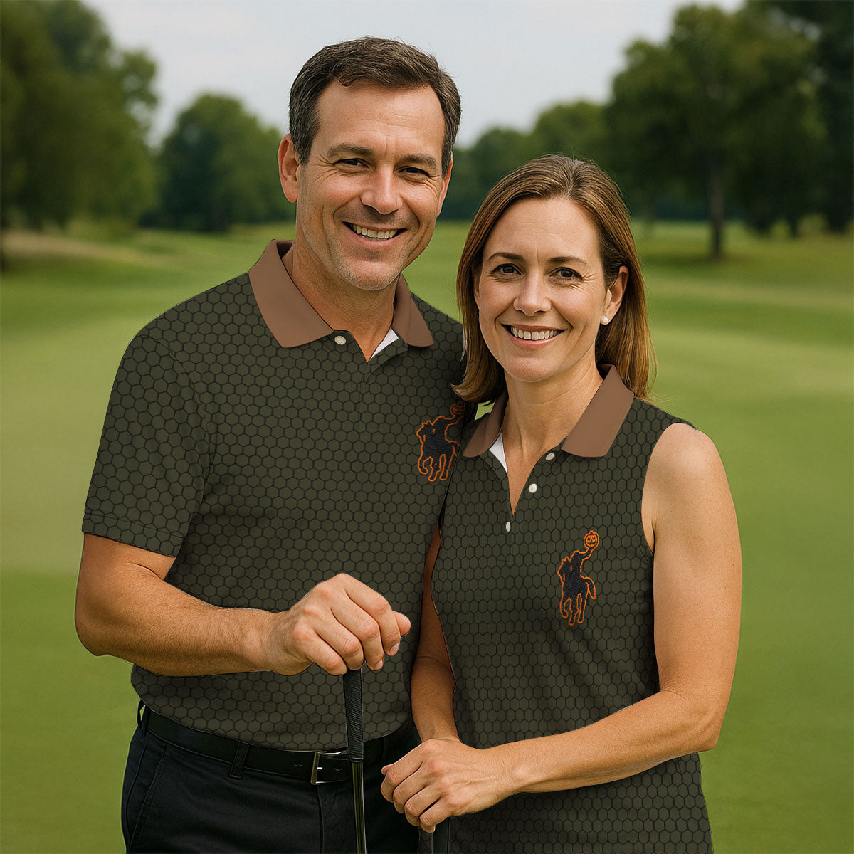 Pumpkin Rider Halloween Horror Character Polo Shirt, Womens Golf Tops, Womens Golf Apparel