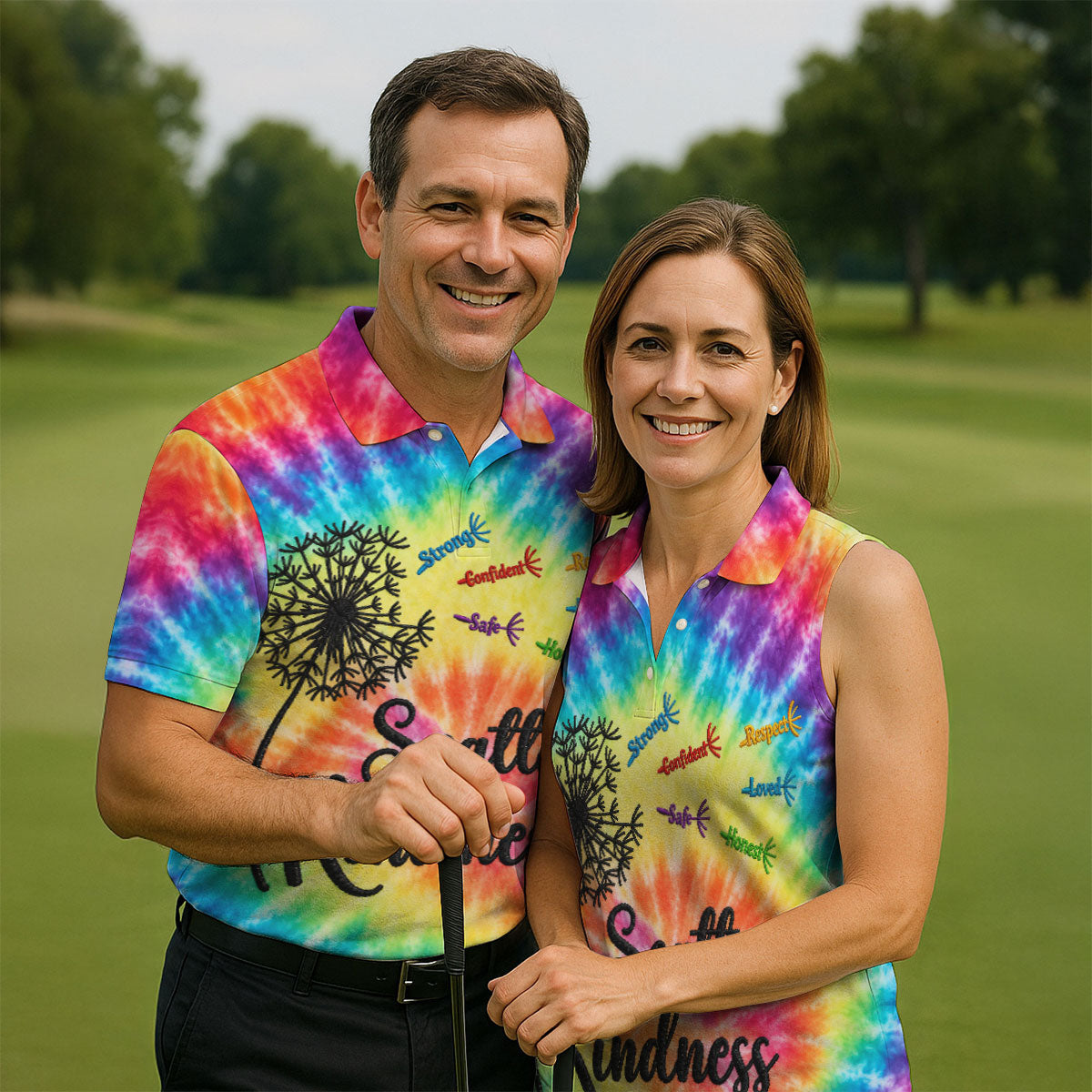 Scatter Kindness Suicide Awareness Polo Shirt, Mens Polo Shirts, Mens Golf Apparel