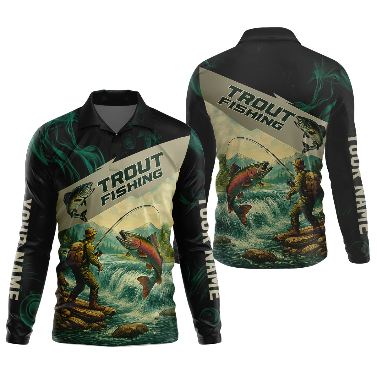 Rainbow Trout Fishing SPF Shirt For Men, Gift For Fisherman, Fishing Shirts For Men