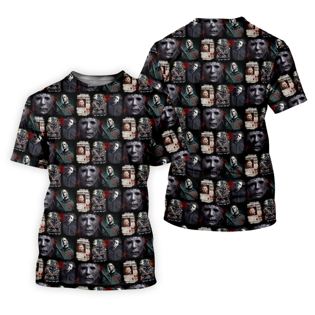 Michael Halloween Fun Men's Golf Polos, Classic Horror Characters Men Polo, Horror Movie Shirt