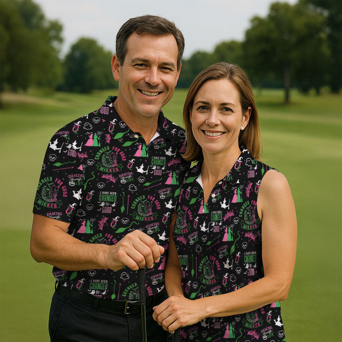Changed For Good Wicked Witch Halloween Golf Shirt, Horror Character Shirt, Mens Golf Polo