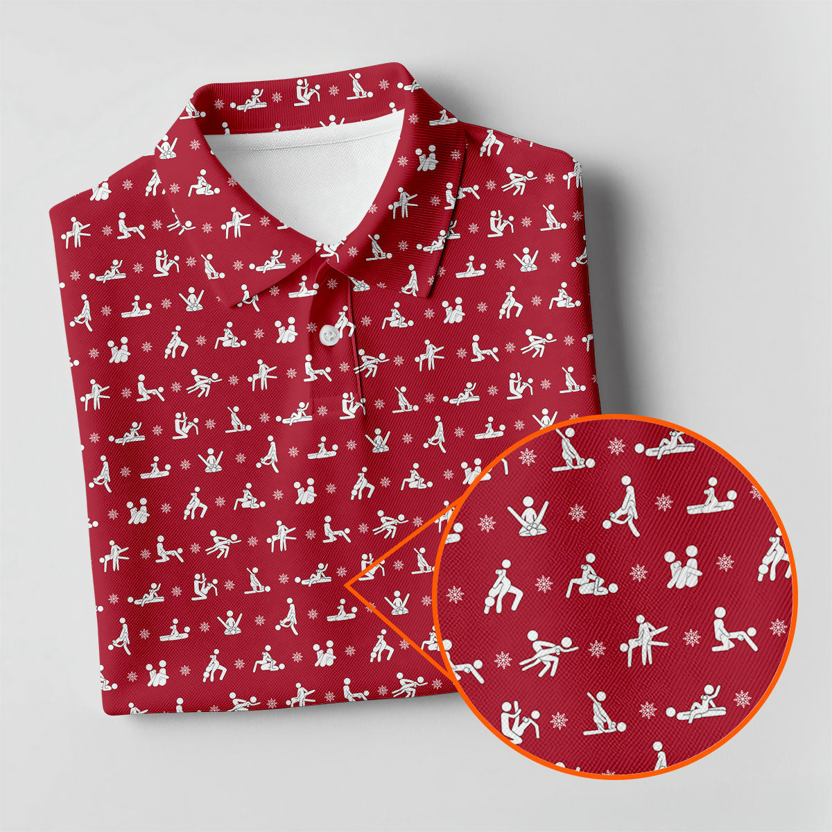 Funny Stick Figure Naughty Couple Red Golf Shirt, Valentines Golf Gift, Ladies Golf Polos, Golf Gifts For Women