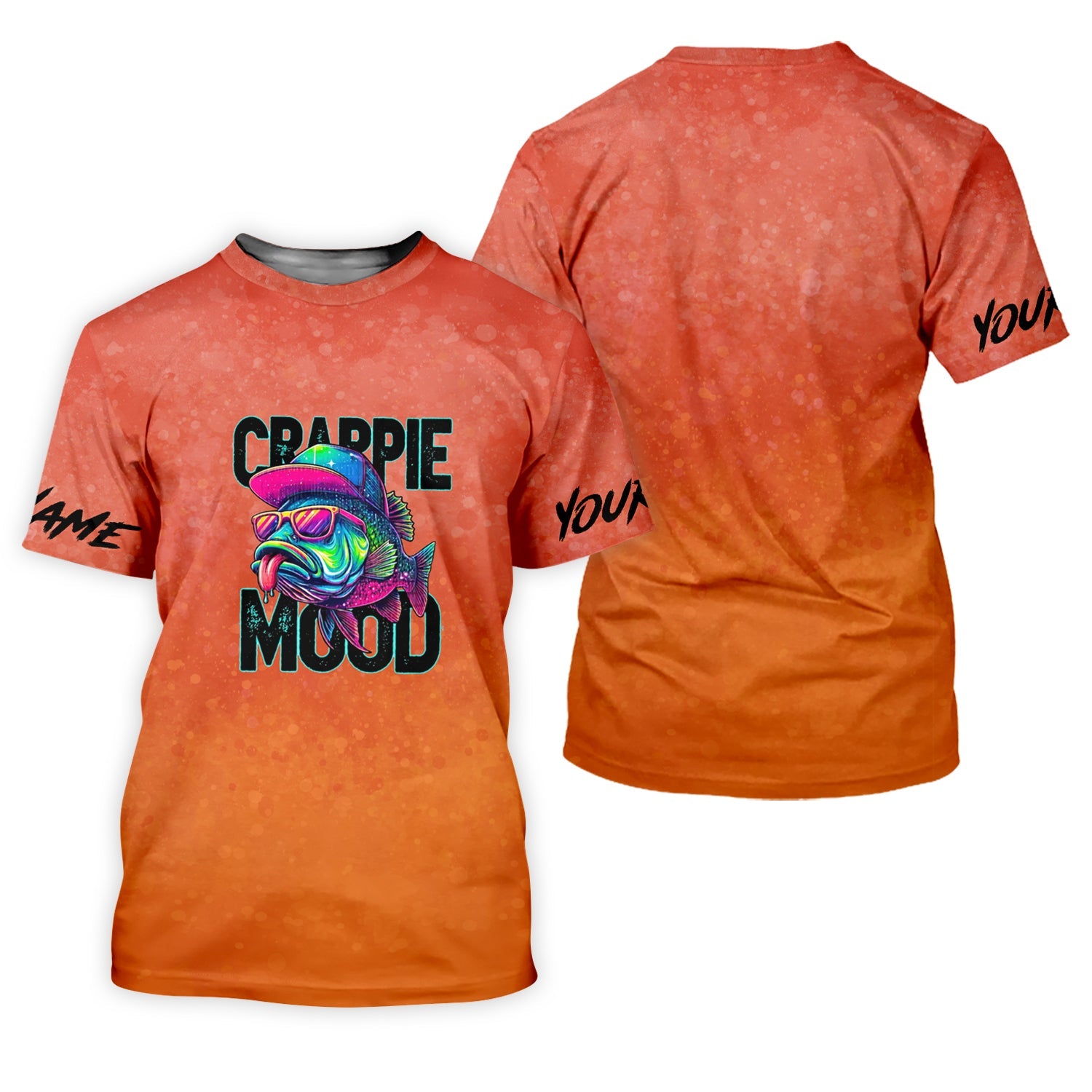 Crappie Mood Orange Neon Fishing UPF Shirts, Funny Fishing Shirt, Gift For Fisherman