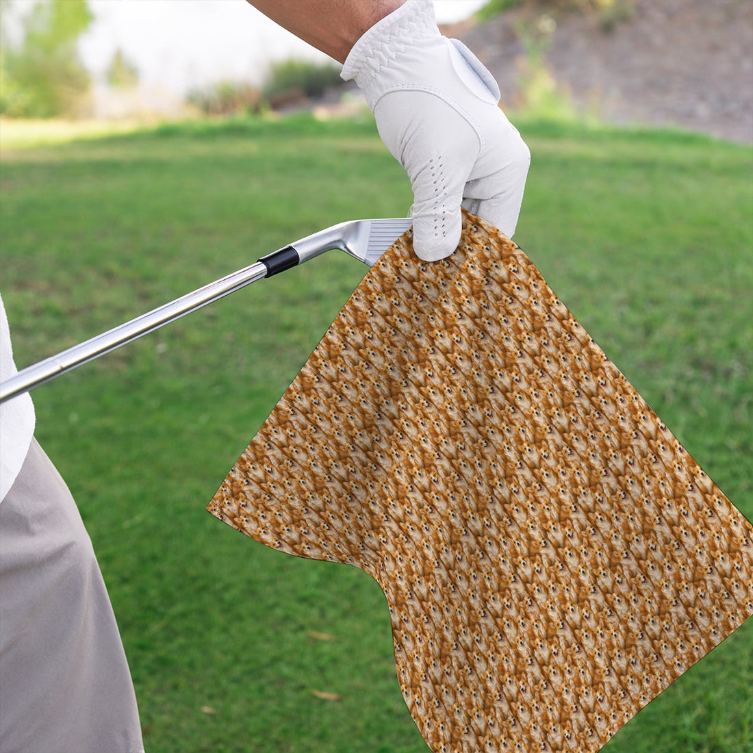 Crazy Corgi Golf Towel, Corgi Pattern Golf Towels, Golf Gift For Golfer