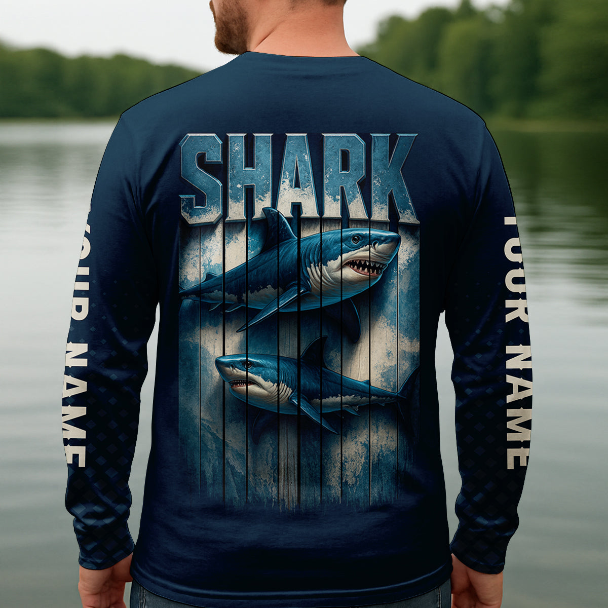Shark Performance Fishing Shirts, Custom Fishing Shirts, Fishing UPF Shirts, Men's Fishing Shirt