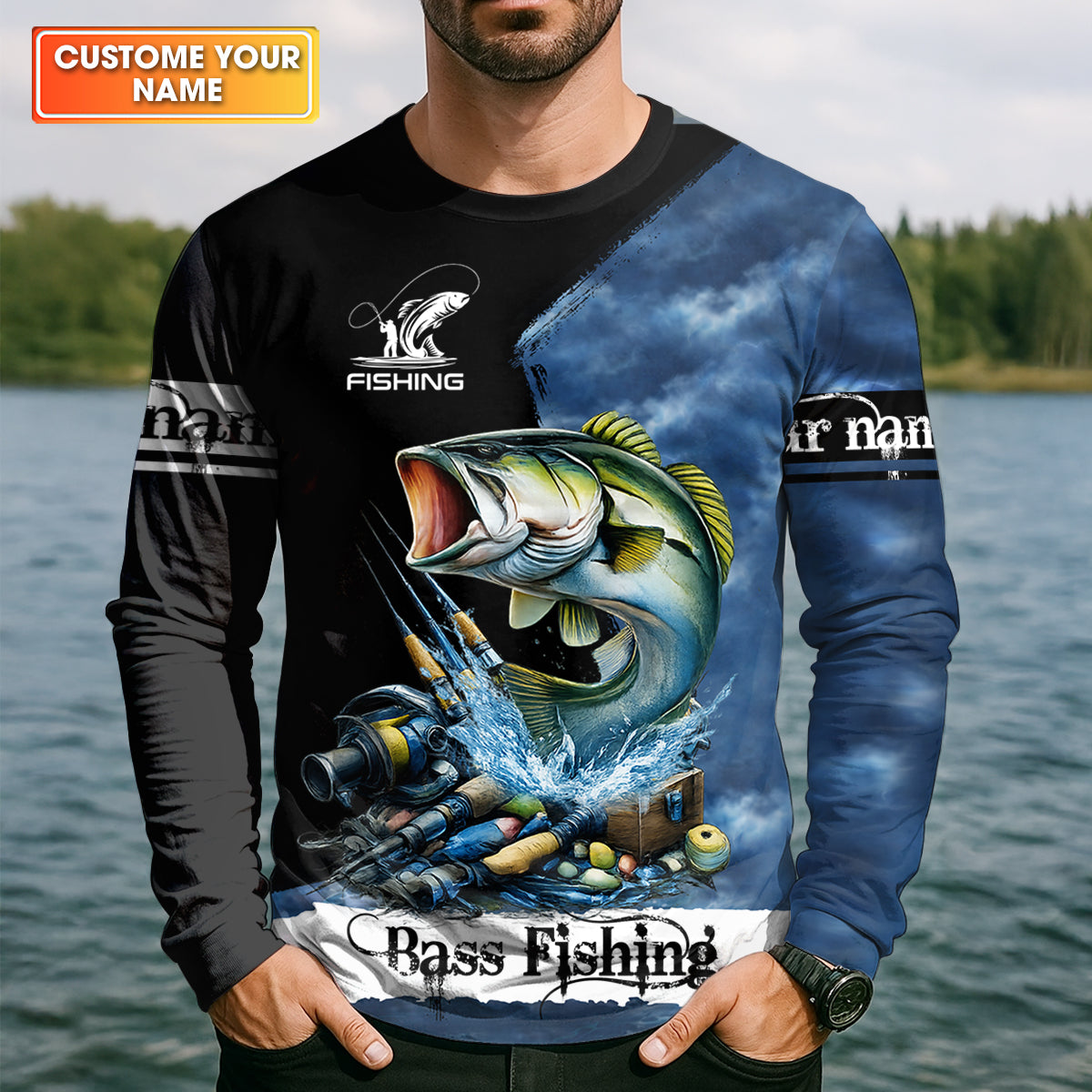 Just One More Cast Personalized Fishing UPF Shirt, Bass Fishing, Funny Fishing Shirt For Men