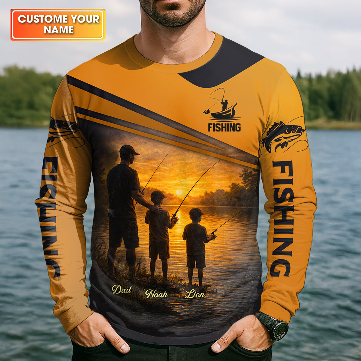 I Asked God For A Fishing Partner He Sent Me My Sons Personalized Fishing UPF Shirt, Christian Fishing Shirt, Gift For Dad
