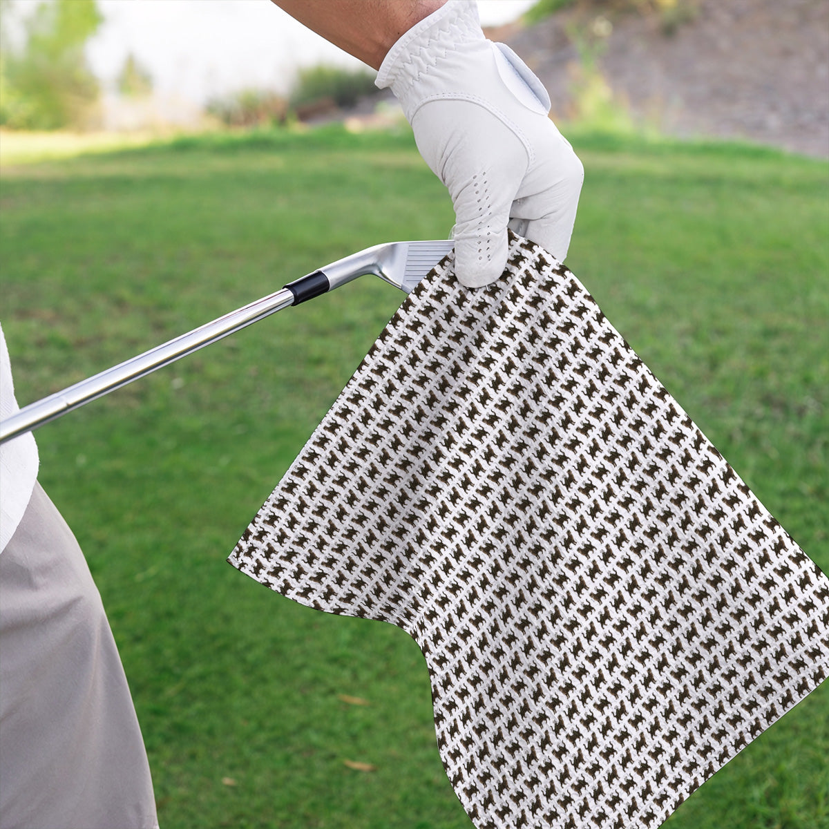 Brown Tabby Cat Golf Towel, Funny Cat Pattern Towels, Cat Lover Golf Gift For Golfer