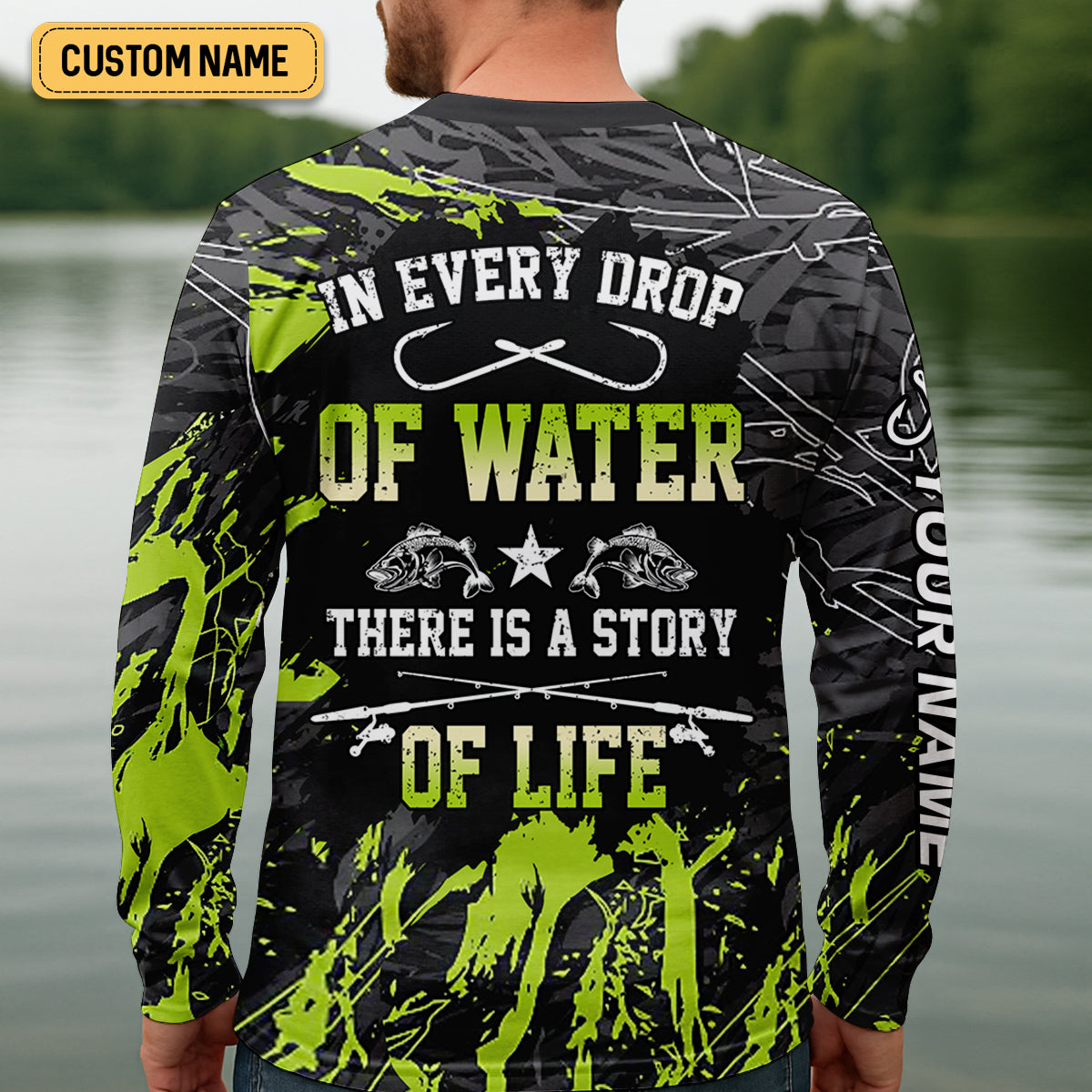 In Every Drop Of Water There Is A Story Of Life Funny Fishing Shirt, SPF Shirt For Men, Gift For Fisherman