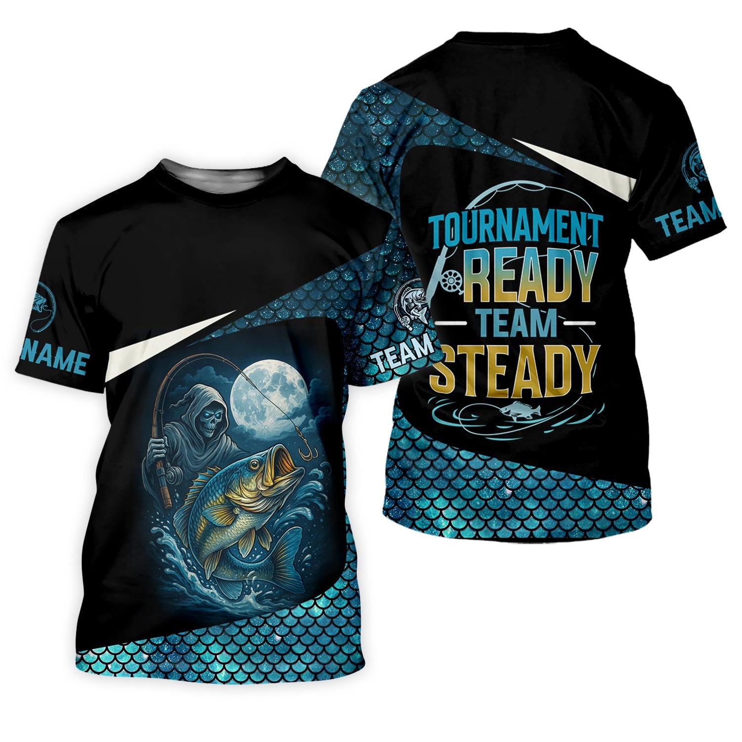 Tournament Ready, Team Steady, Fish Button Up Shirt, UV Protection Shirt, Presents For Fishermen