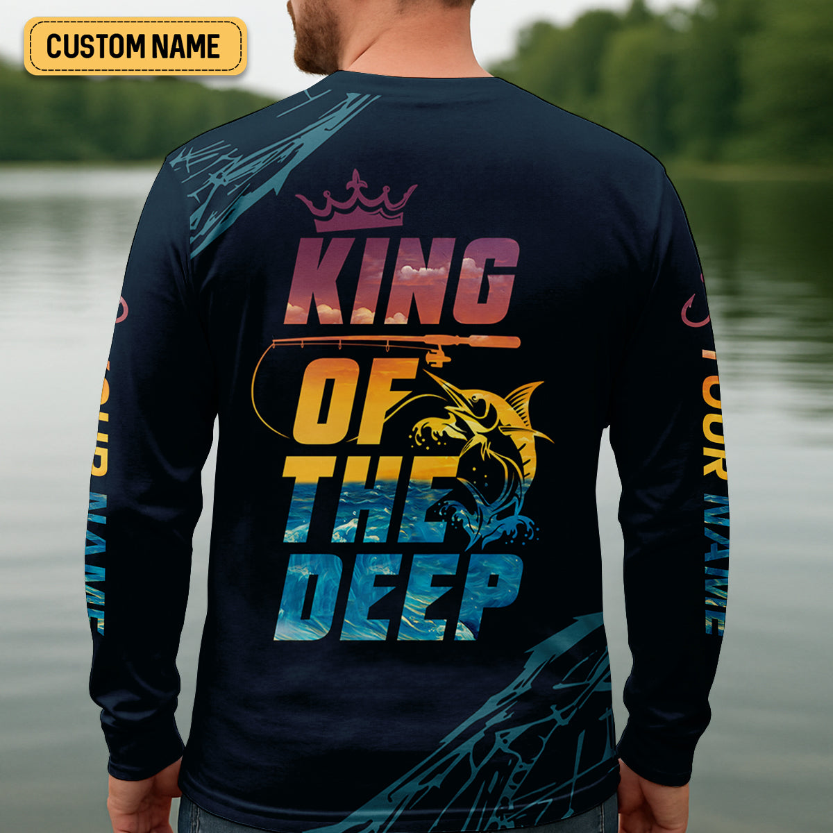 King Of The Deep Swordfish Fishing SPF Shirt For Men, Fishing Gifts For Men, Men's Fishing Shirt
