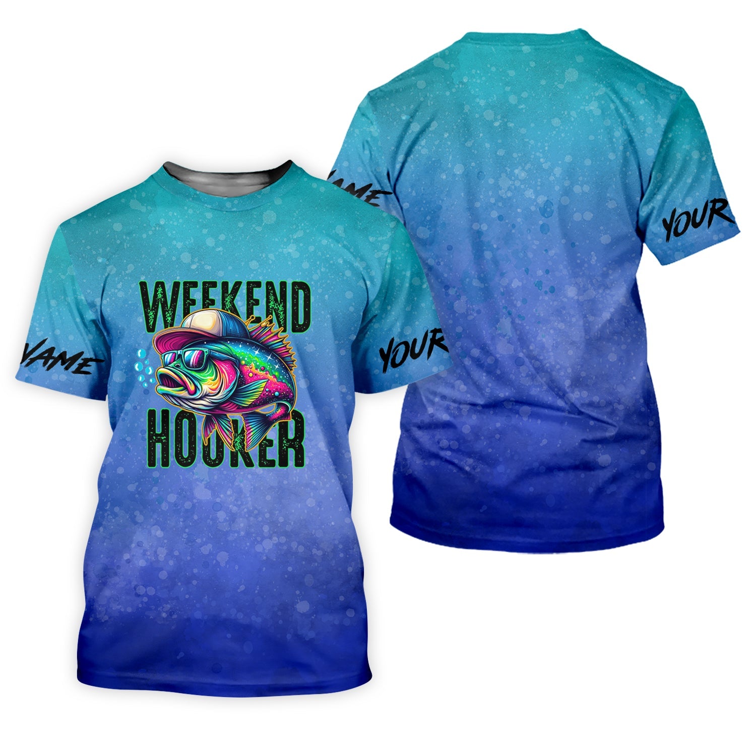 Weekend Hooker Blue Purple Fishing UPF Shirts, Long Sleeve Sun Shirt, Gift For Fisherman