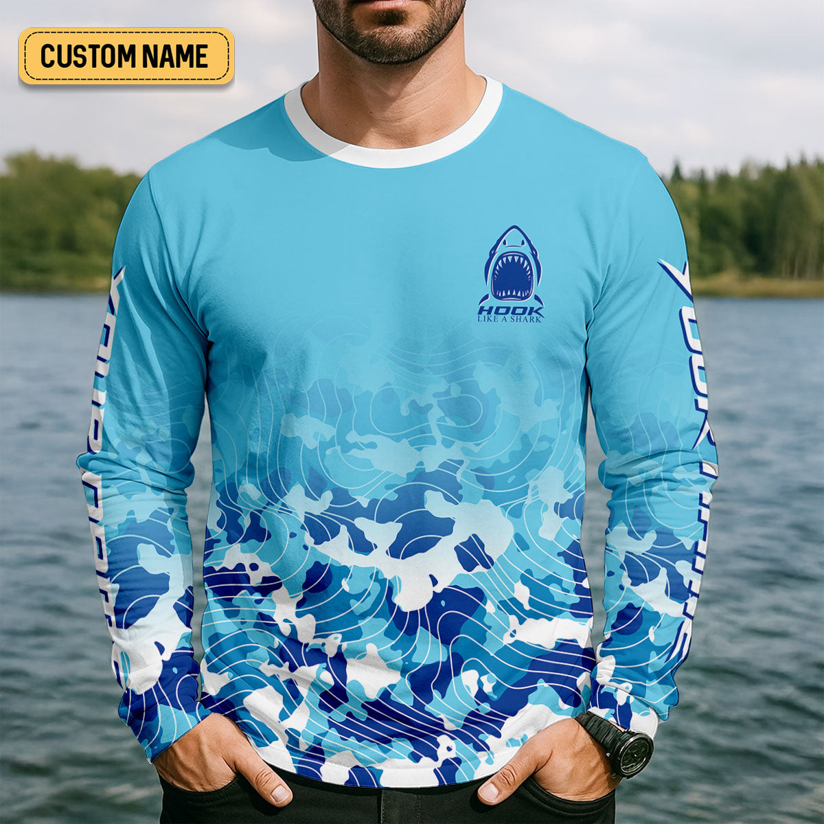 Custom Name Fishing Shirt for Men, Short Sleeve Saltwater Ocean Fishing Shirt, Fishing UPF Shirts