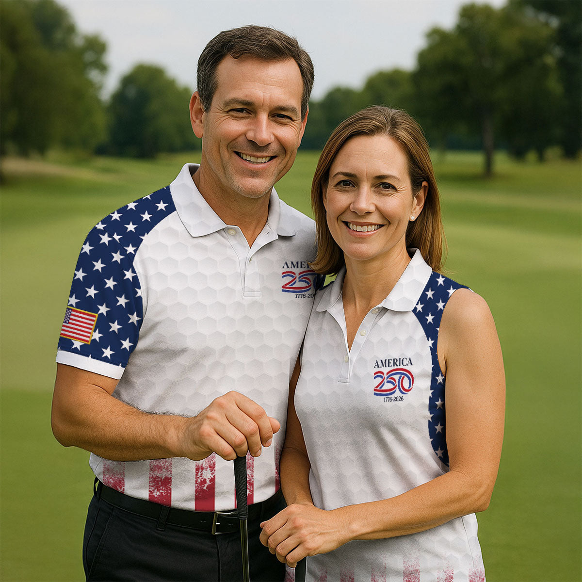 250th Anniversary Descendant Of A Patriot American Flag Golf Shirt, Patriotic 4th Of July Golf Shirt For Women