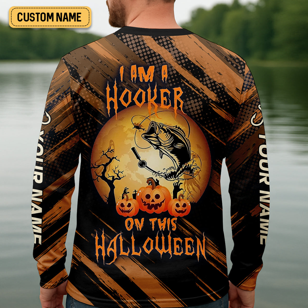 I'm A Hooker On This Halloween Fishing UPF Shirts, Funny Fishing Shirt, Fishing Shirts For Men