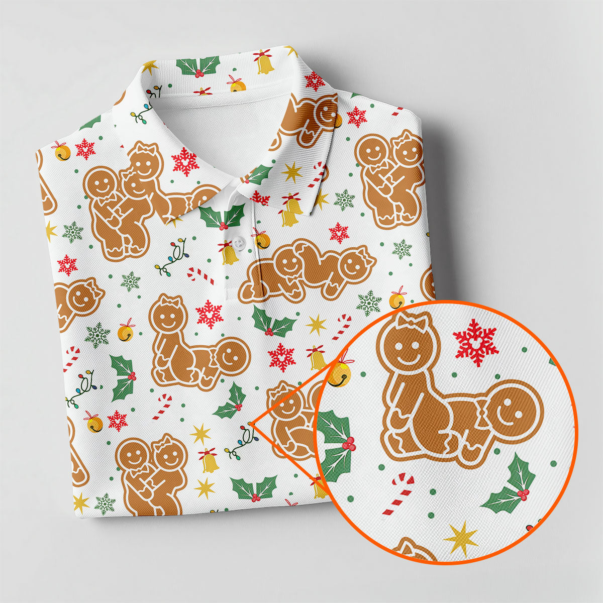 Naughty Gingerbread Christmas Golf Shirt, Fun Women's Golf Shirts, Ladies Golf Tops, Christmas Golf Gift