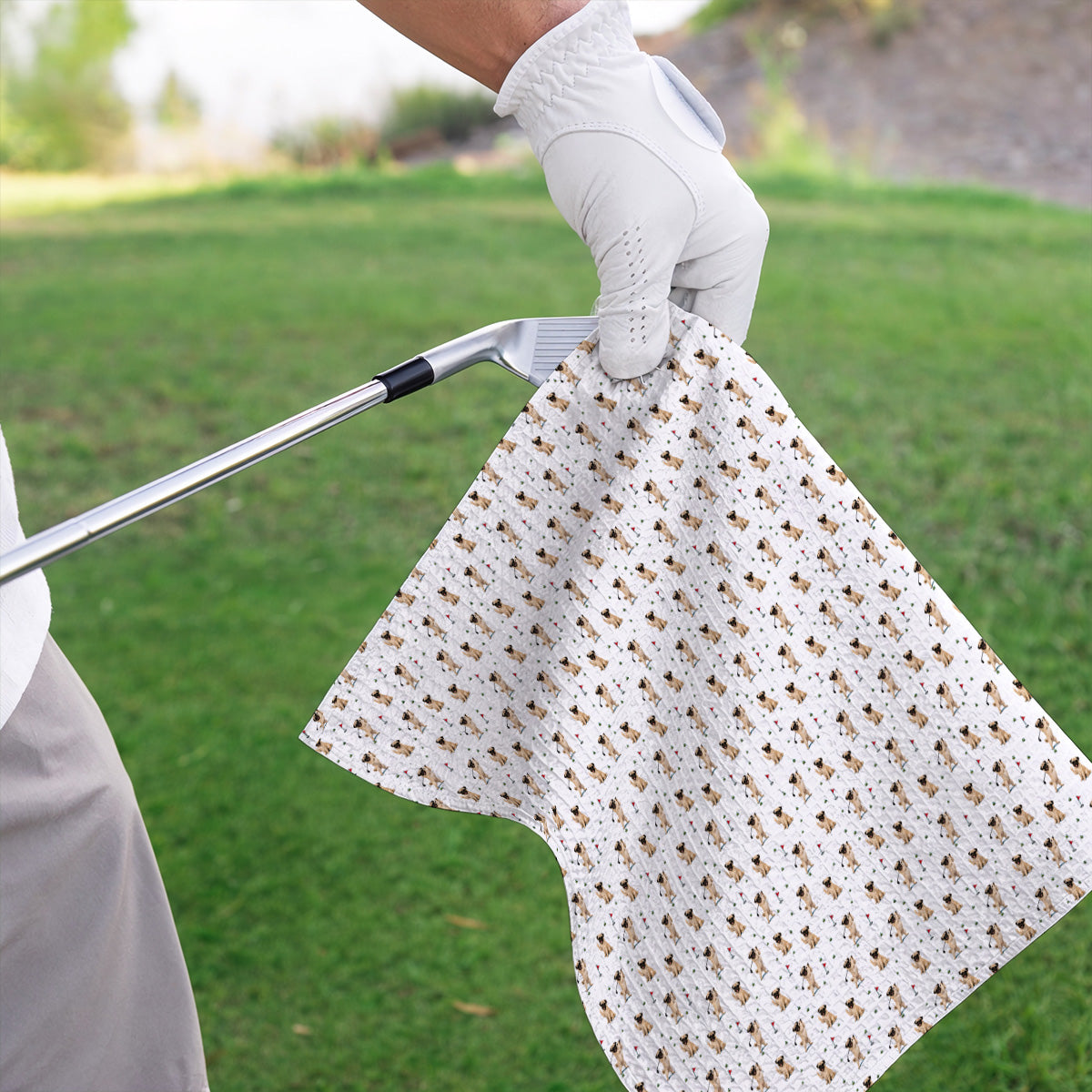Pug Pattern Golf Towel, Funny Pug Golf Towels, Crazy Golf Gift For Golfer