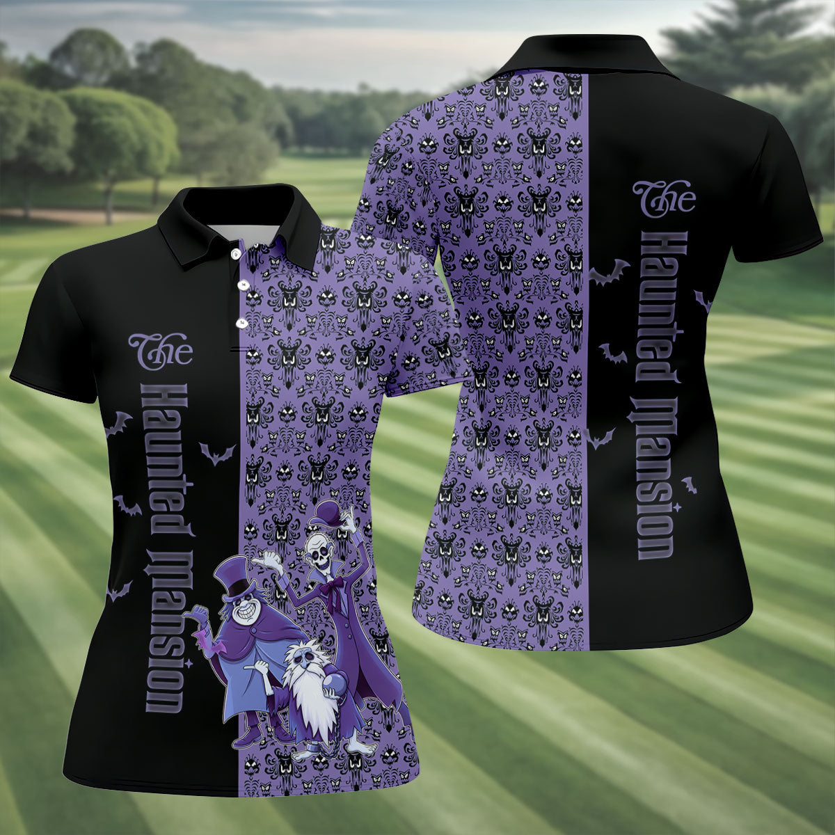 Haunted Halloween Horror Character Polo Shirt, Golf Shirts For Women, Womens Golf Tops