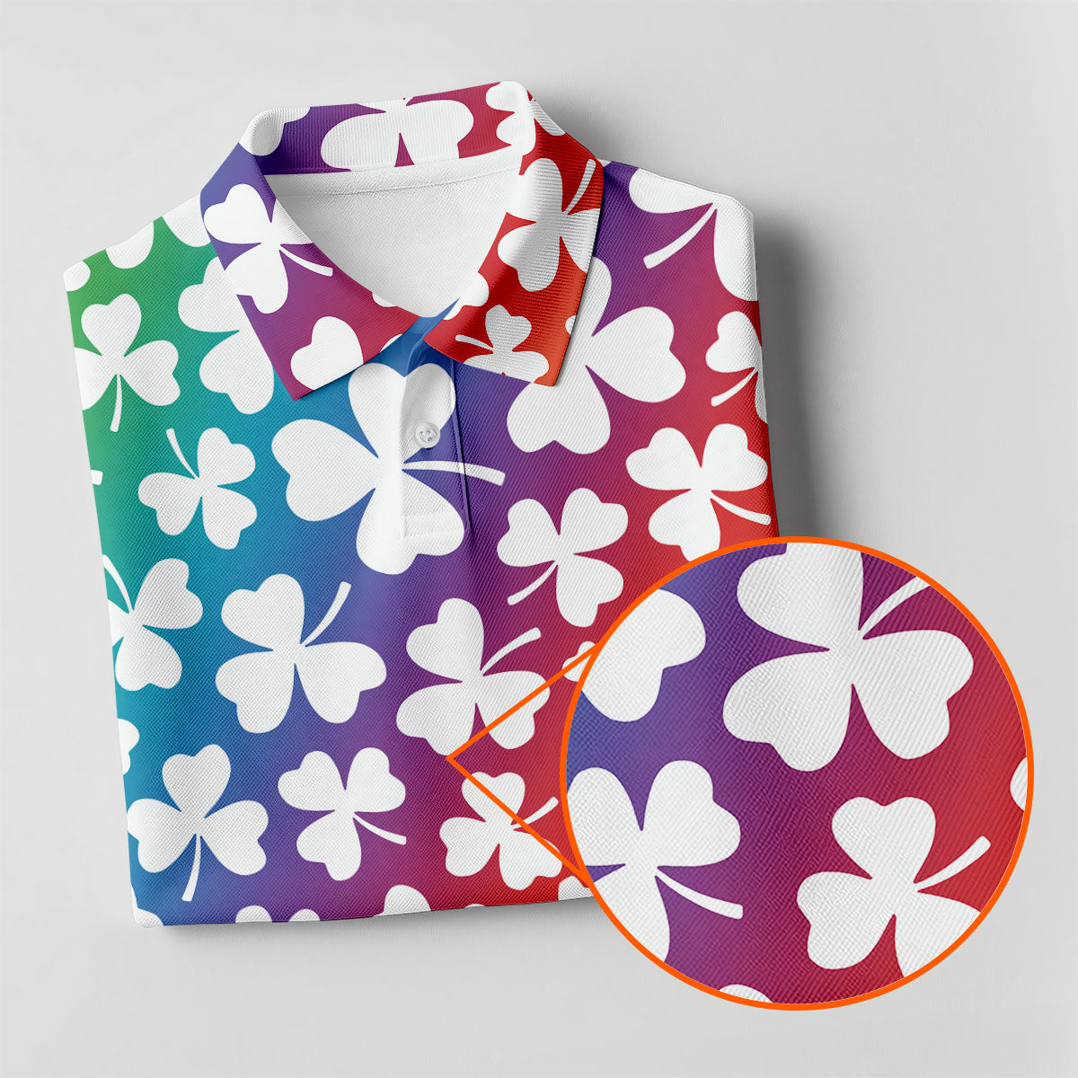 Rainbow Shamrock St Patrick's Day Golf Shirt, Women's Golf Tops, Ladies Golf Polos, Golf Shirt For Women