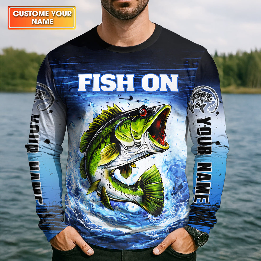 Fishing Is My Therapy Fishing UPF Shirt, Fish On, Personalized Fishing Shirt For Men, Mens Casual Shirts