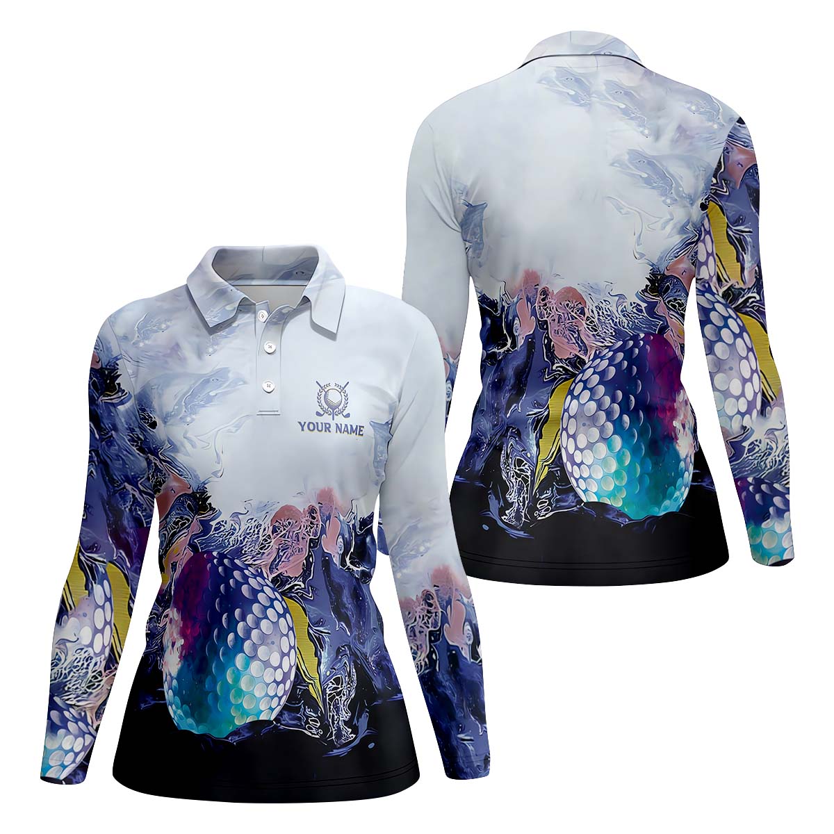 Watercolor Womens Golf Polo ShirtTeam Golf Shirt, Golfing Apparel, Womens Golf Gifts
