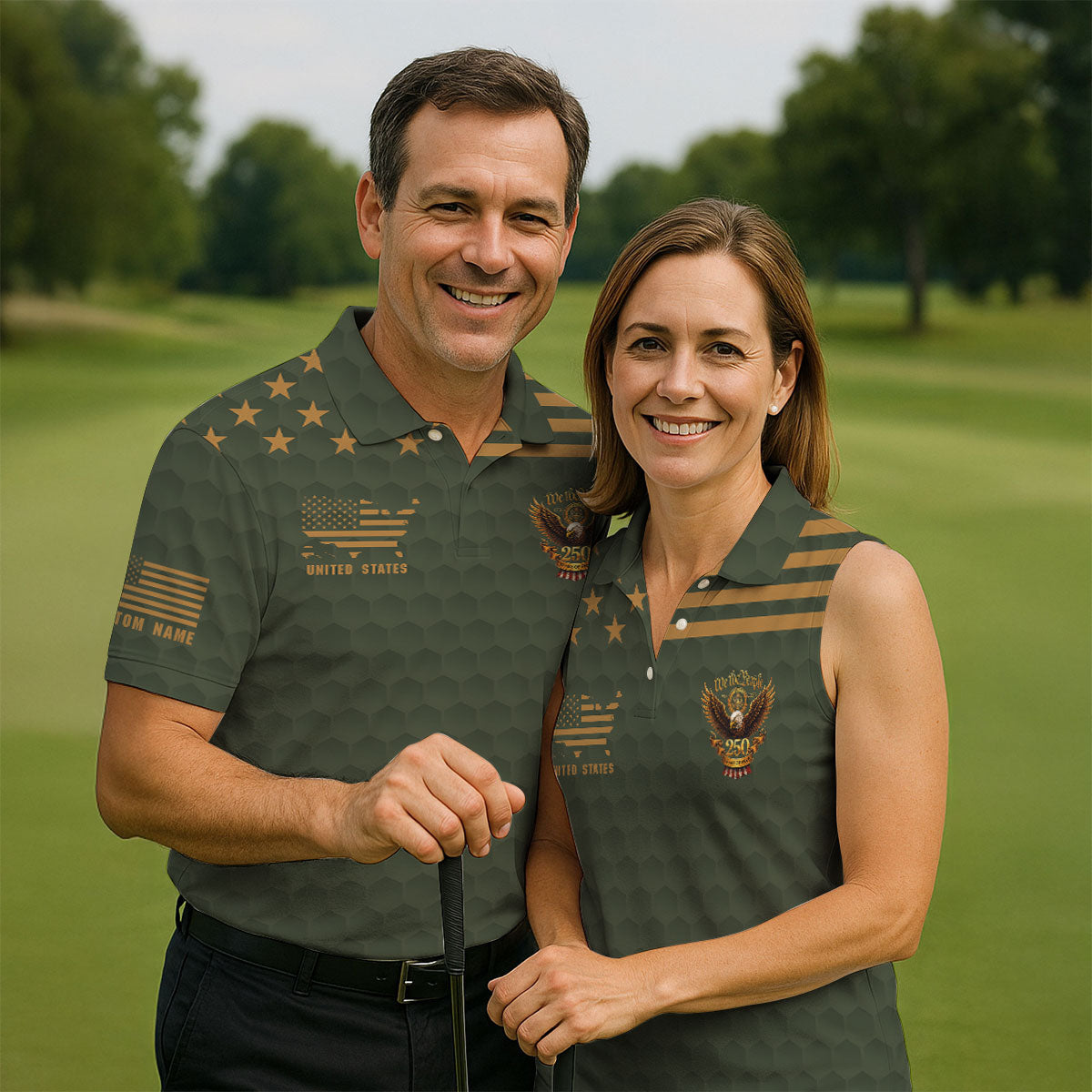 Army Veteran We The People 250 Years Of Free 4th Of July Golf Shirt, Women's Golf Tops