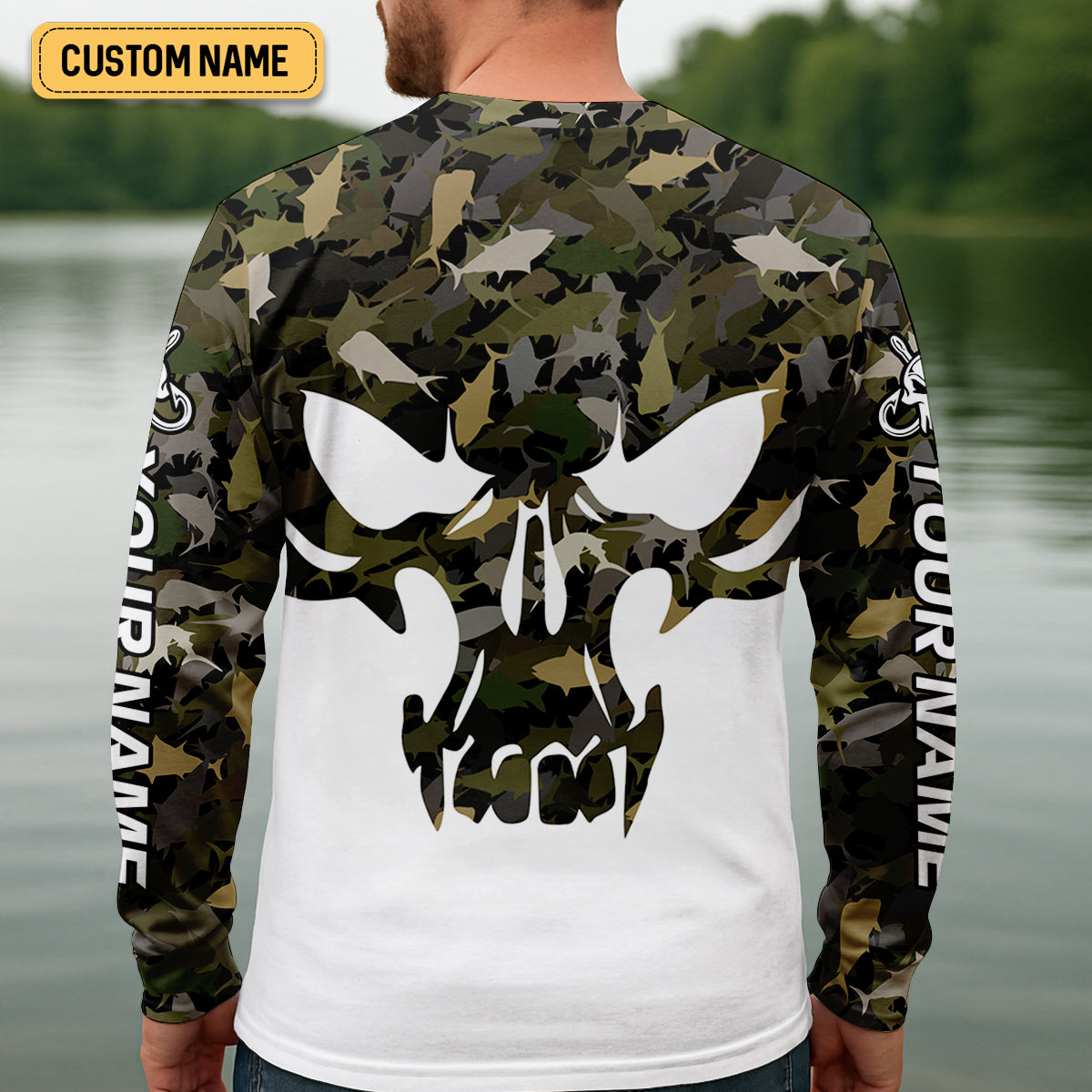 Deep Ocean Fishing SPF Shirt For Men, Camouflage Fishing Shirts, Fishing Gifts For Men, Men's Fishing Shirt
