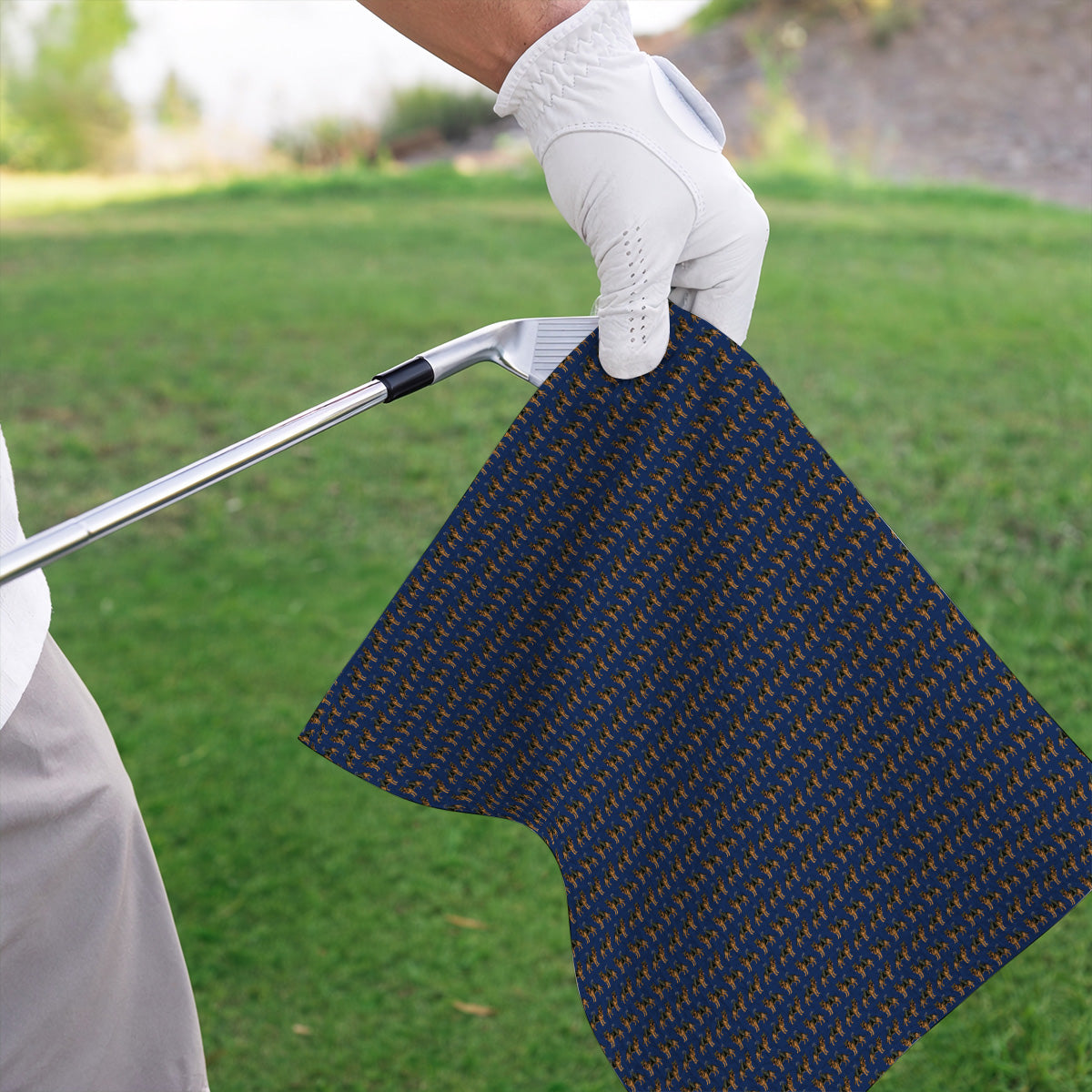 German Shepherd Golf Towel, Dog Lover Pattern Golf Towel, Funny Golfer Dog Gift