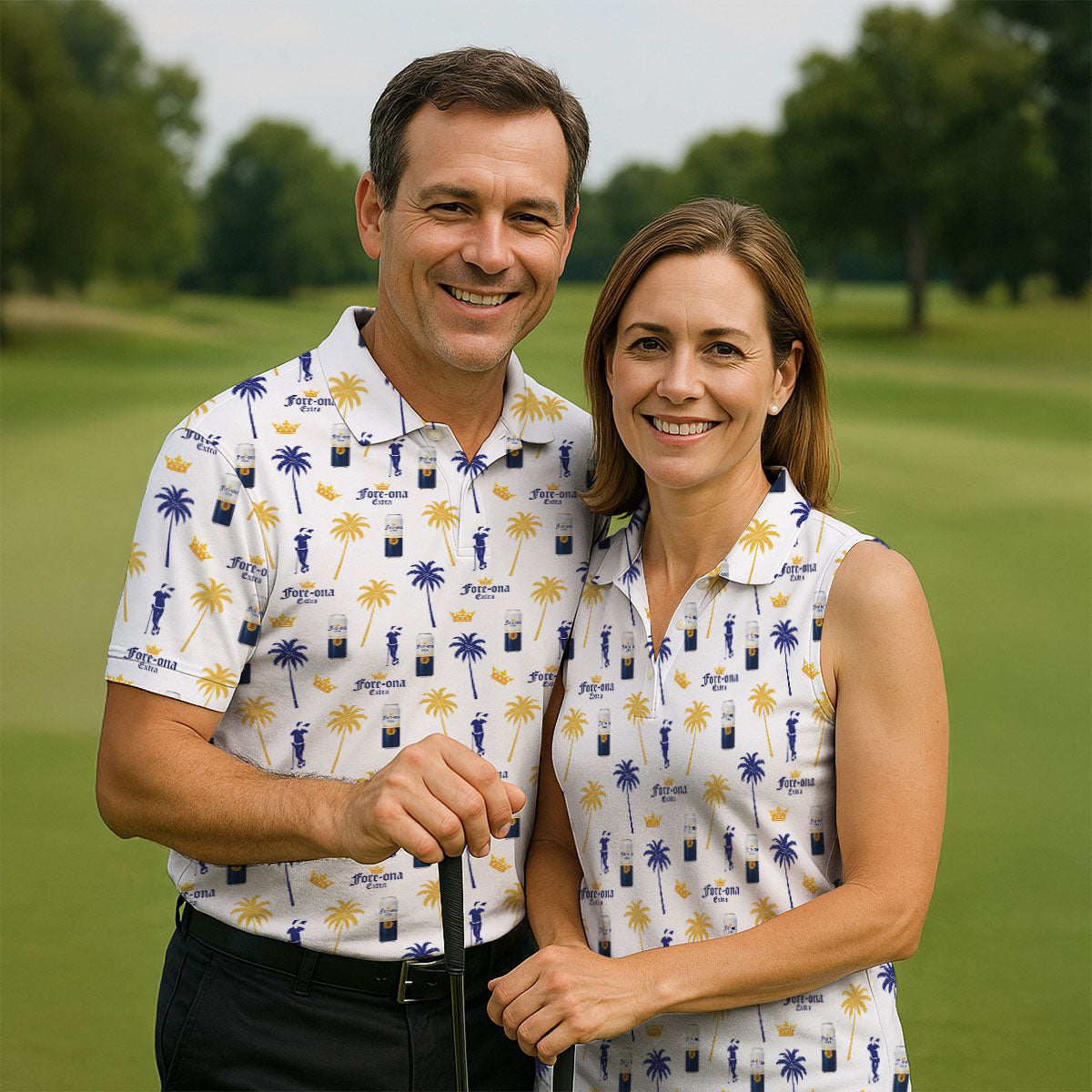 Fore-ona Extra Find Your Fairway Golfer Drinking Fun Women's Golf Shirts, Ladies Golf Shirts