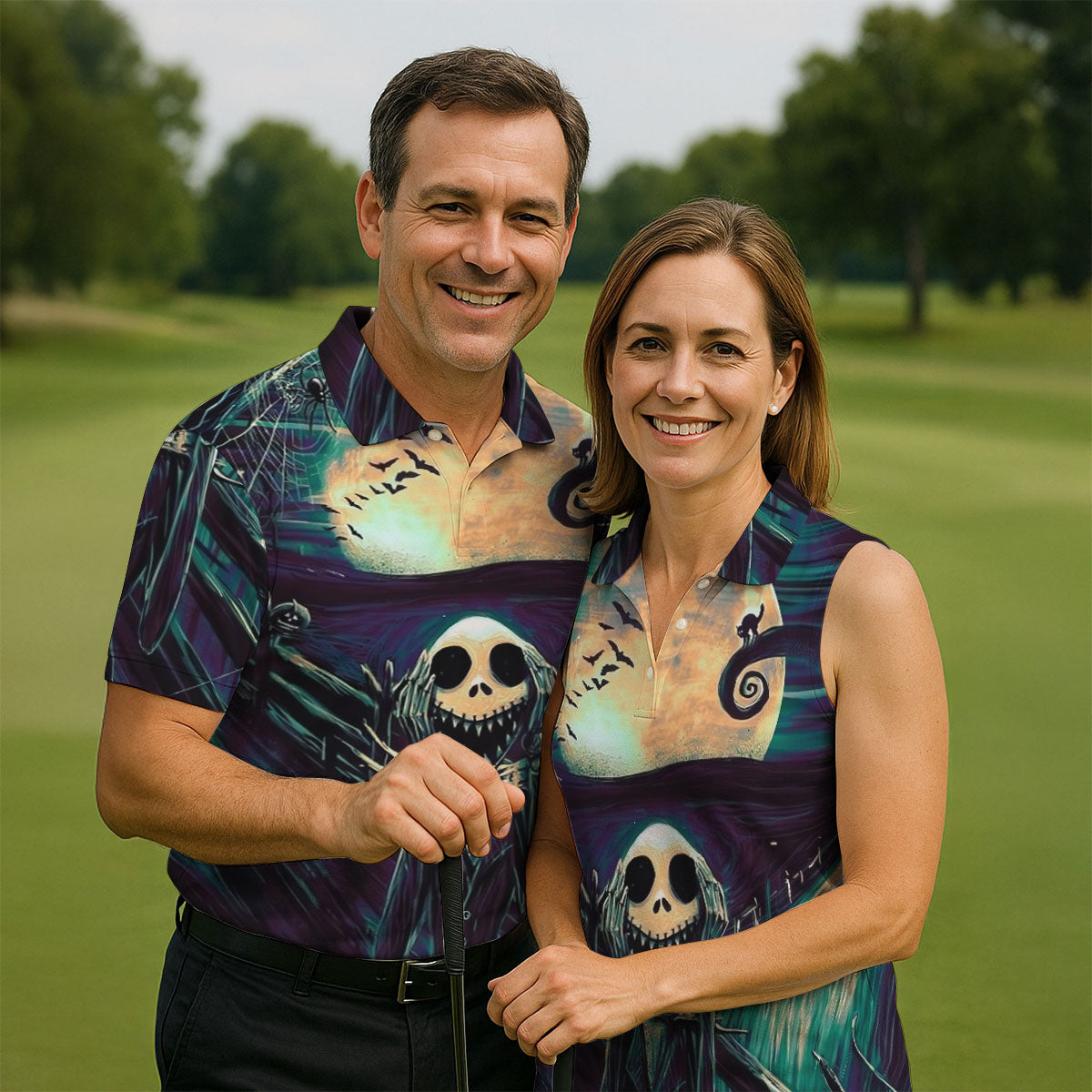 Halloween Skeleton Horror Character Golf Shirt, Printed Golf Shirts, Hawaiian Golf Shirt