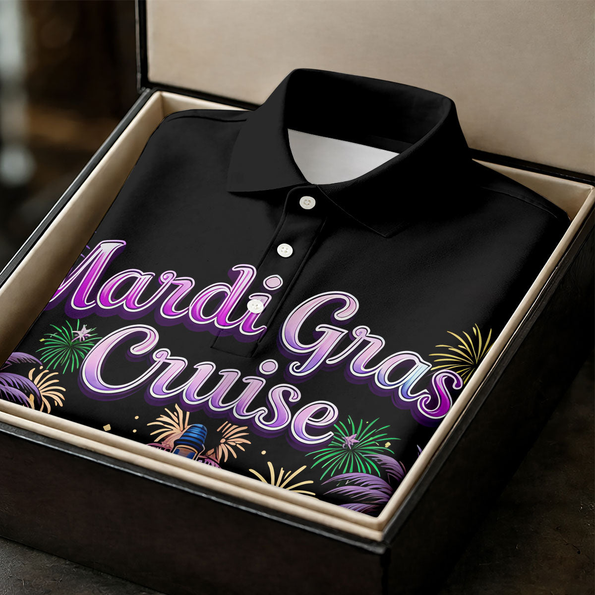 Mardi Gras Cruise Festive Theme Women's Golf Shirts, Women's Golf Tops, Ladies Golf Shirts
