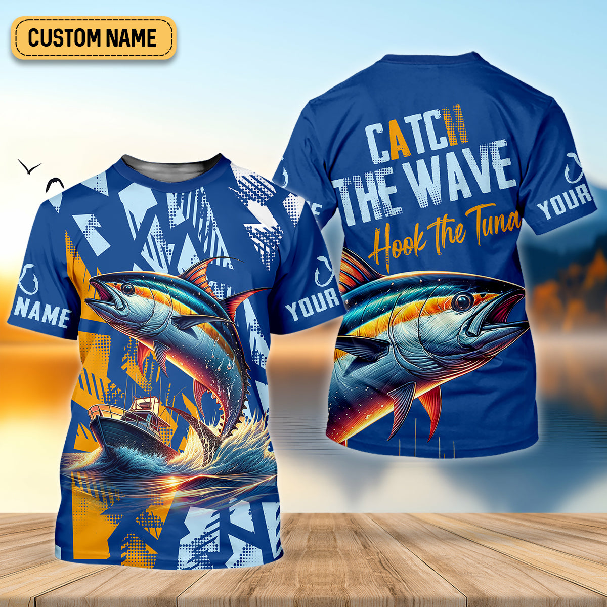 Catch The Wave Hook The Tuna Fishing Women SPF Shirt, Women Fishing Shirt, Funny Fishing Shirt