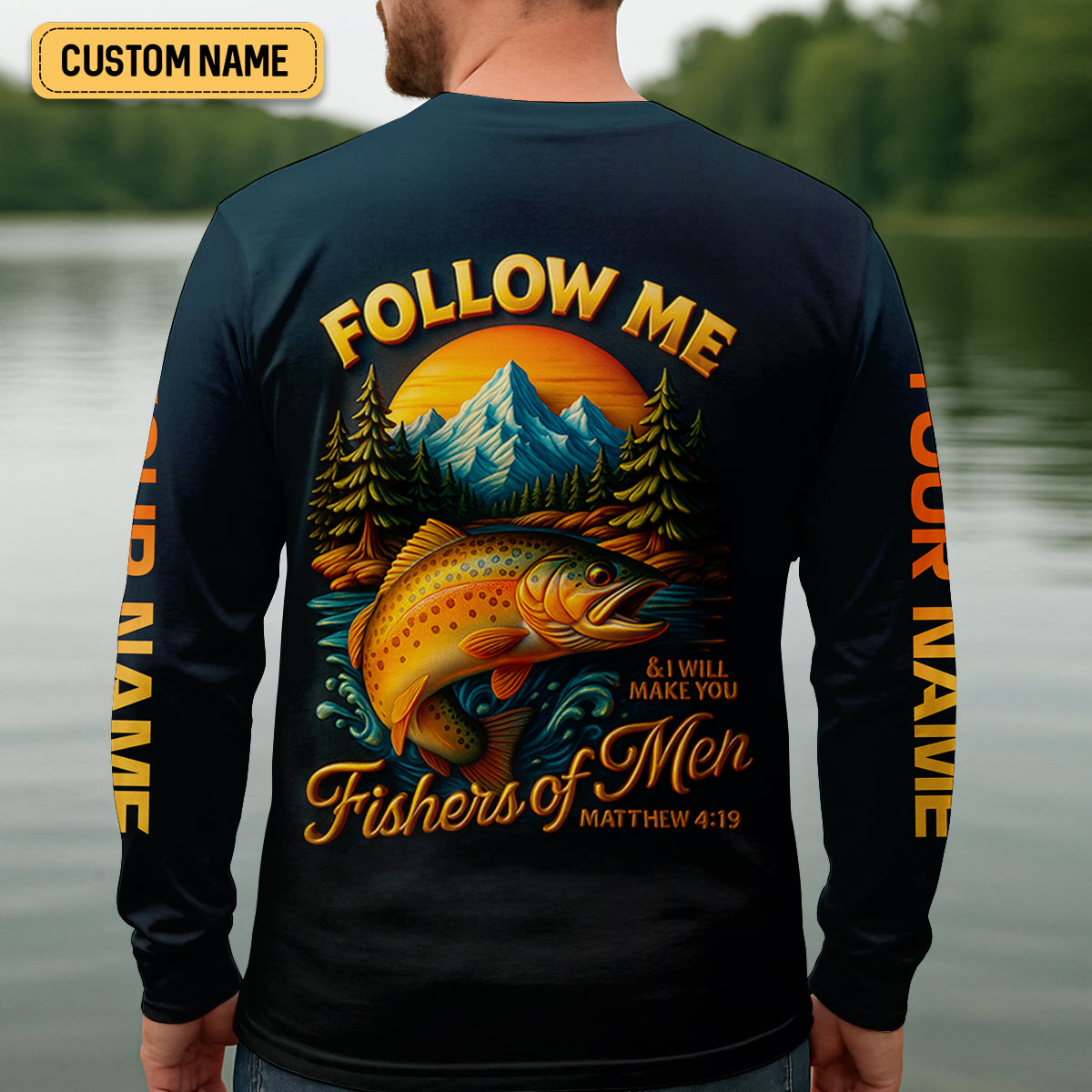 I Will Make You Fishers Of Men Fishing UPF Shirt, Personalized Fishing Shirt For Men, Fishing Shirts For Men